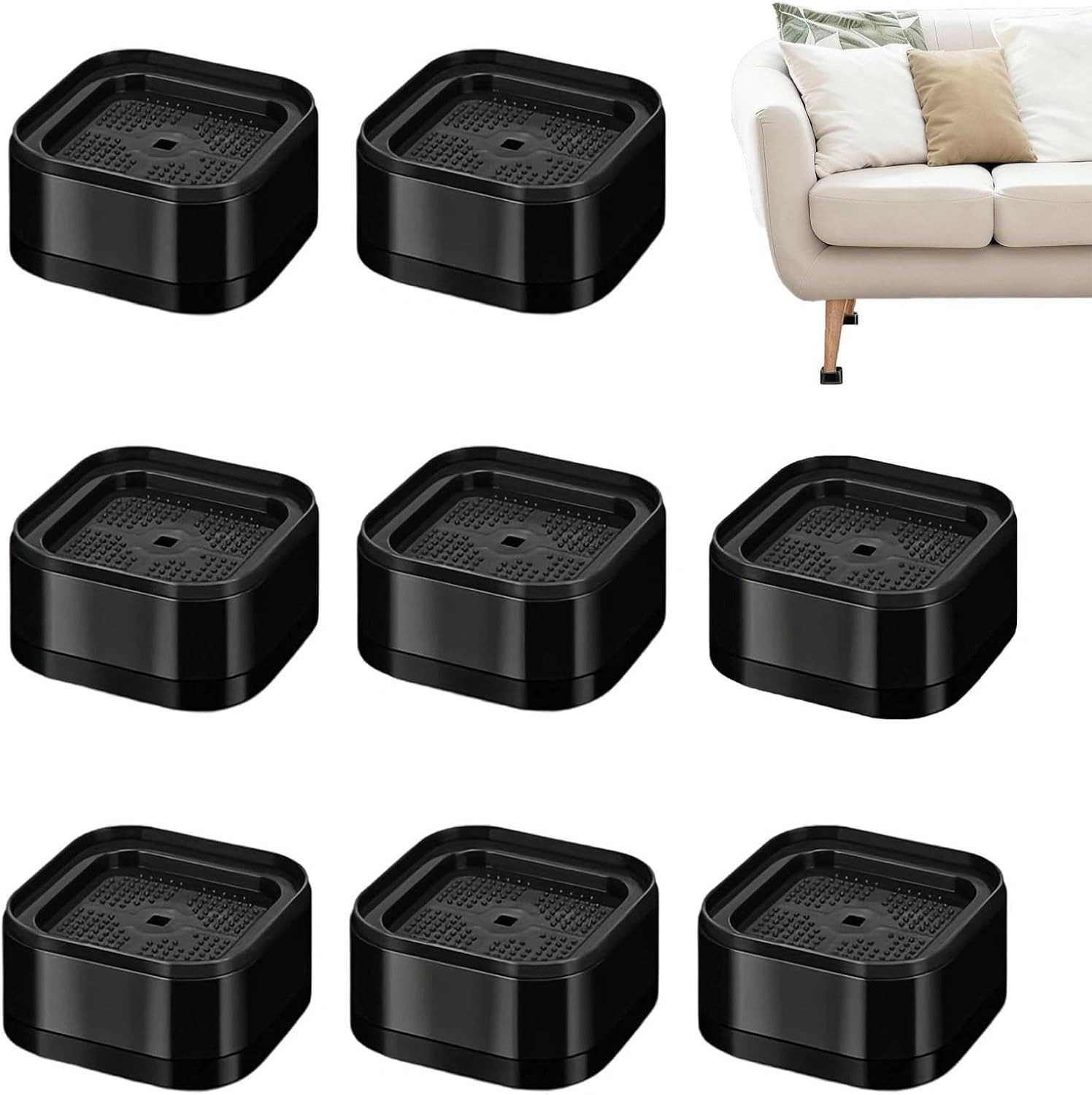 FELIXLEO Möbelfuß 8 Stk Möbelerhöhung 3.5cm verstellbare Waschmaschine Füße Bett Sofa von FELIXLEO