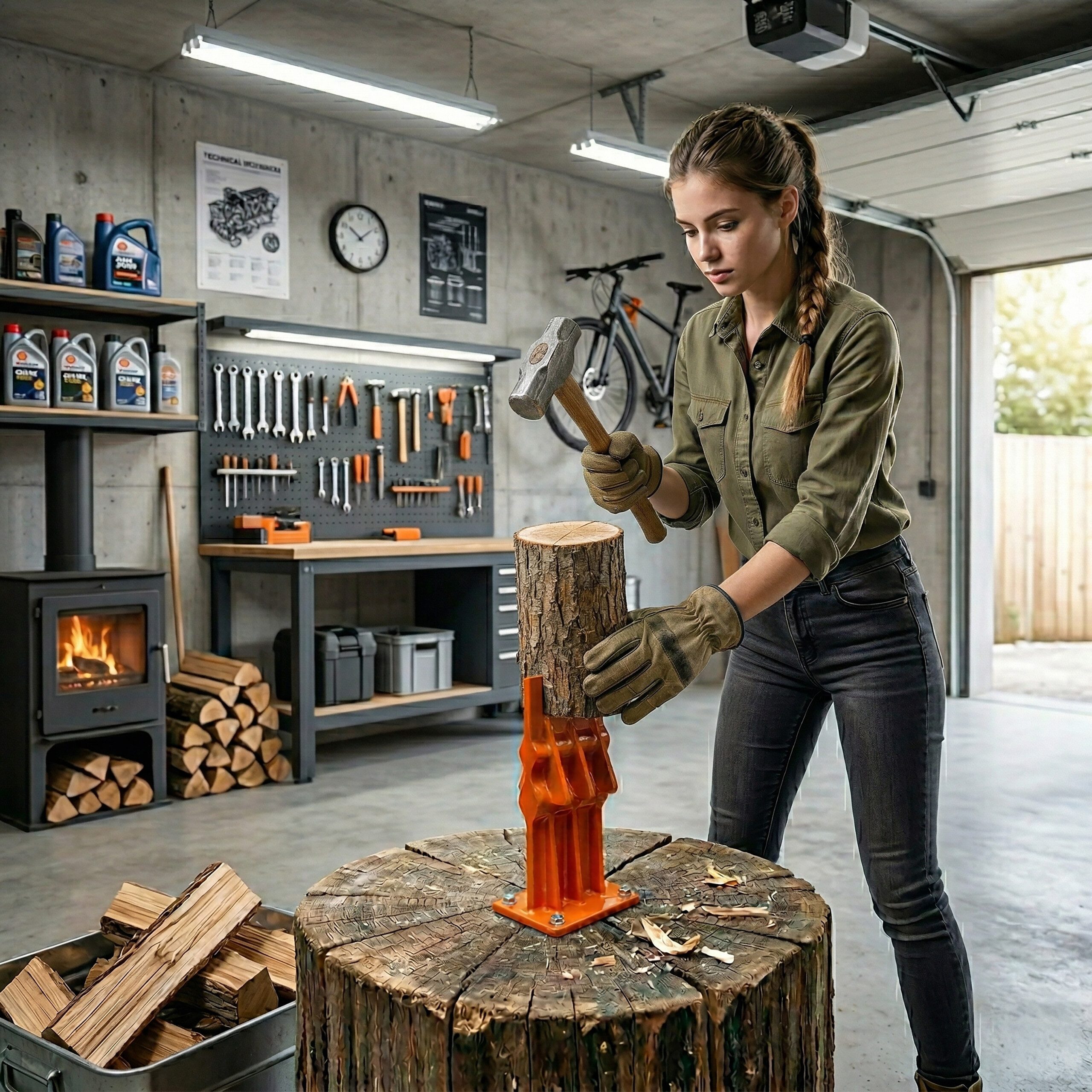 relaxdays Holzspalter Manueller Holzspalter