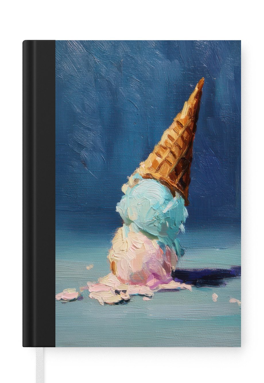 MuchoWow Notizbuch Eiswaffel - Kugeln - Schmelzen - Rosa, Notebook, Notizblock a5, Tagebuch, Journal Liniert
