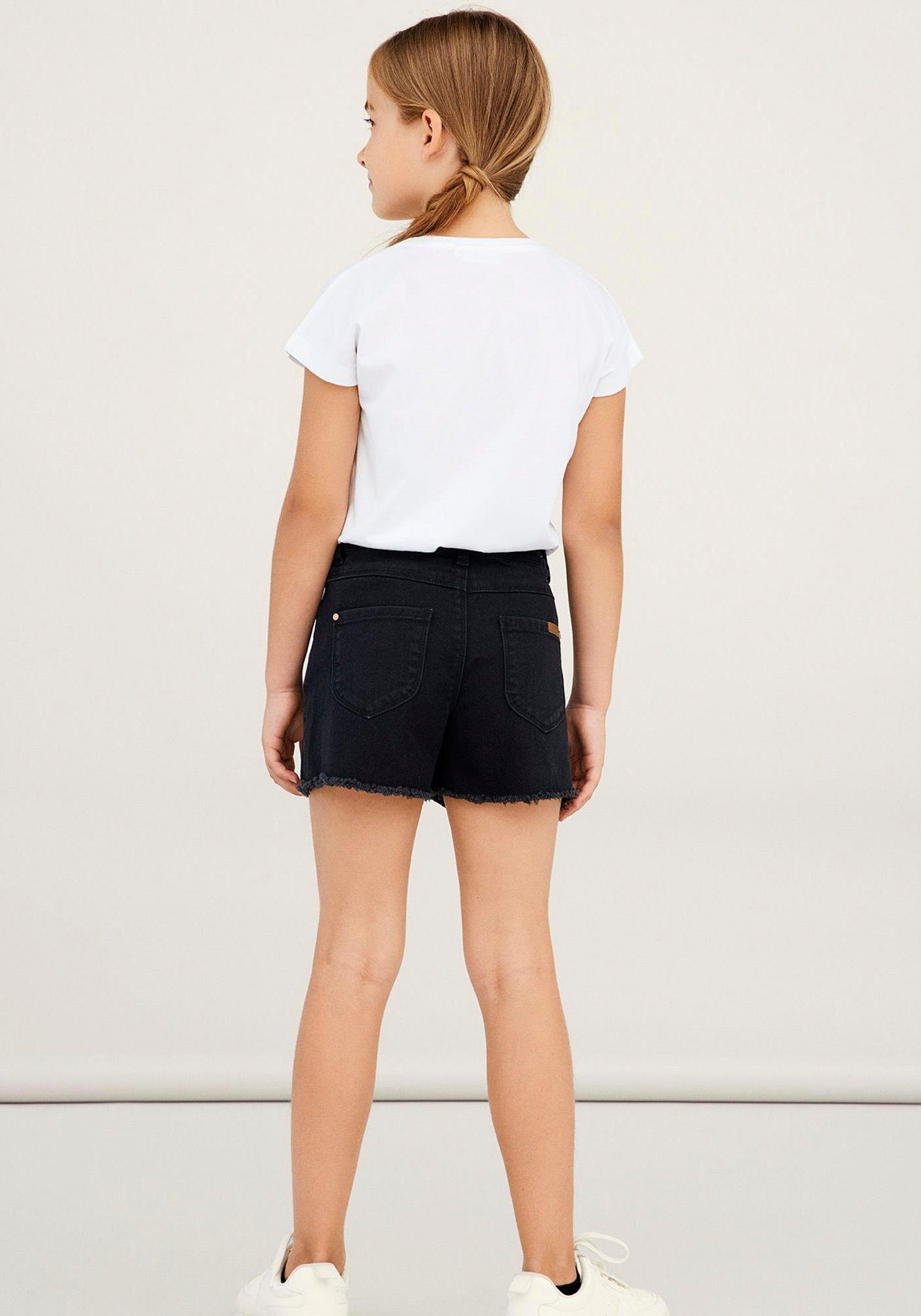 Säumen SHORT Shorts NKFROSE black offenen DNM It HW mit denim Name MOM