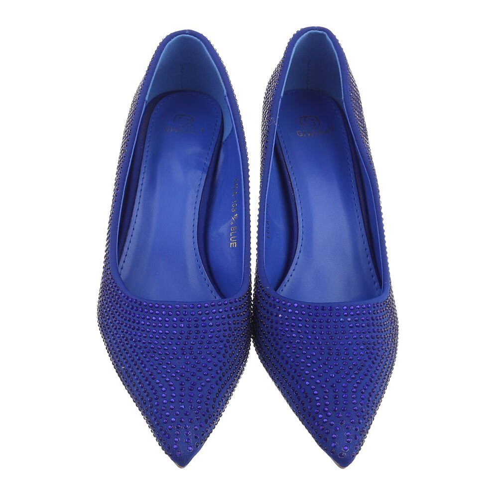 Pumps Abendschuhe Heel Damen Pfennig-/Stilettoabsatz in High-Heel-Pumps High Blau Elegant Ital-Design