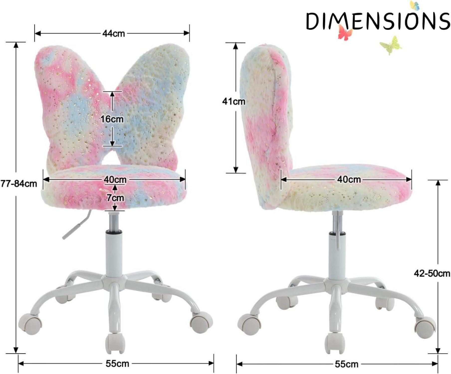 LuxusKollektion Kinderstuhl Kunstfell Kinder Schreibtischstuhl Rosa günstig online kaufen
