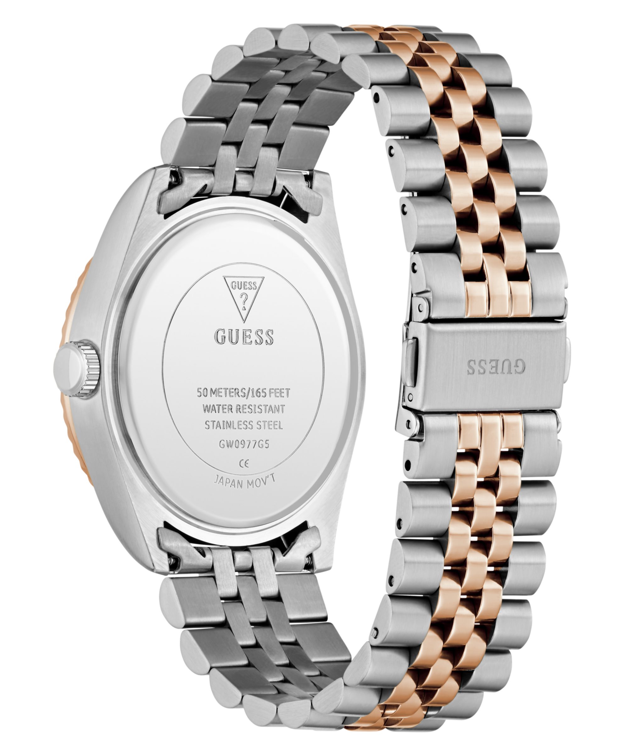 Guess Quarzuhr JADEN GW0977G5, Armbanduhr, Herrenuhr, Edelstahlarmband, Datum