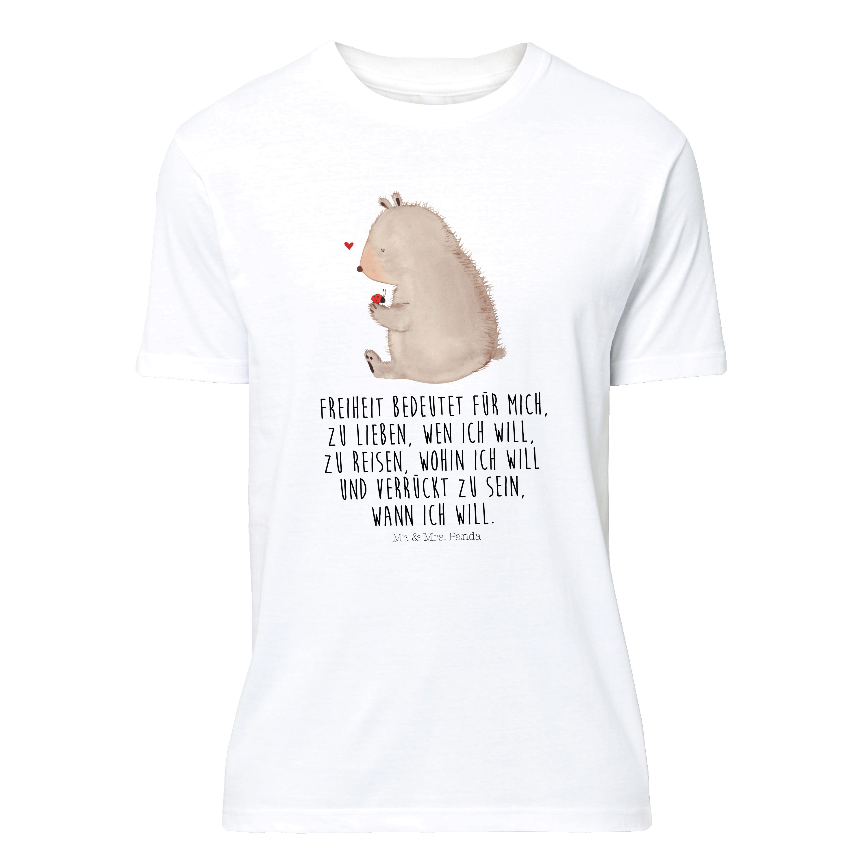 T-Shirt Bär mit Marienkäfer - Weiß - Shirt, T-Shirt