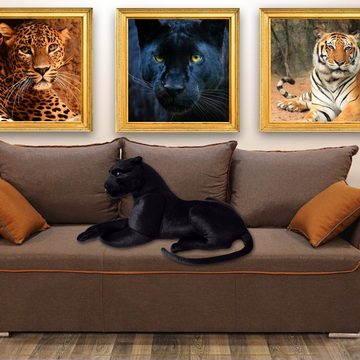 TE-Trend Kuscheltier 80cm Panther Plüsctier Stofftier Raubkatze Großkatze schwarz