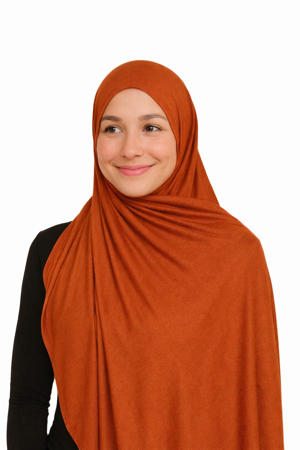 Aymasal Kopftuch Easy Jersey Hijab to-go Kopftuch Schal Rostbraun Extra lang 180x70
