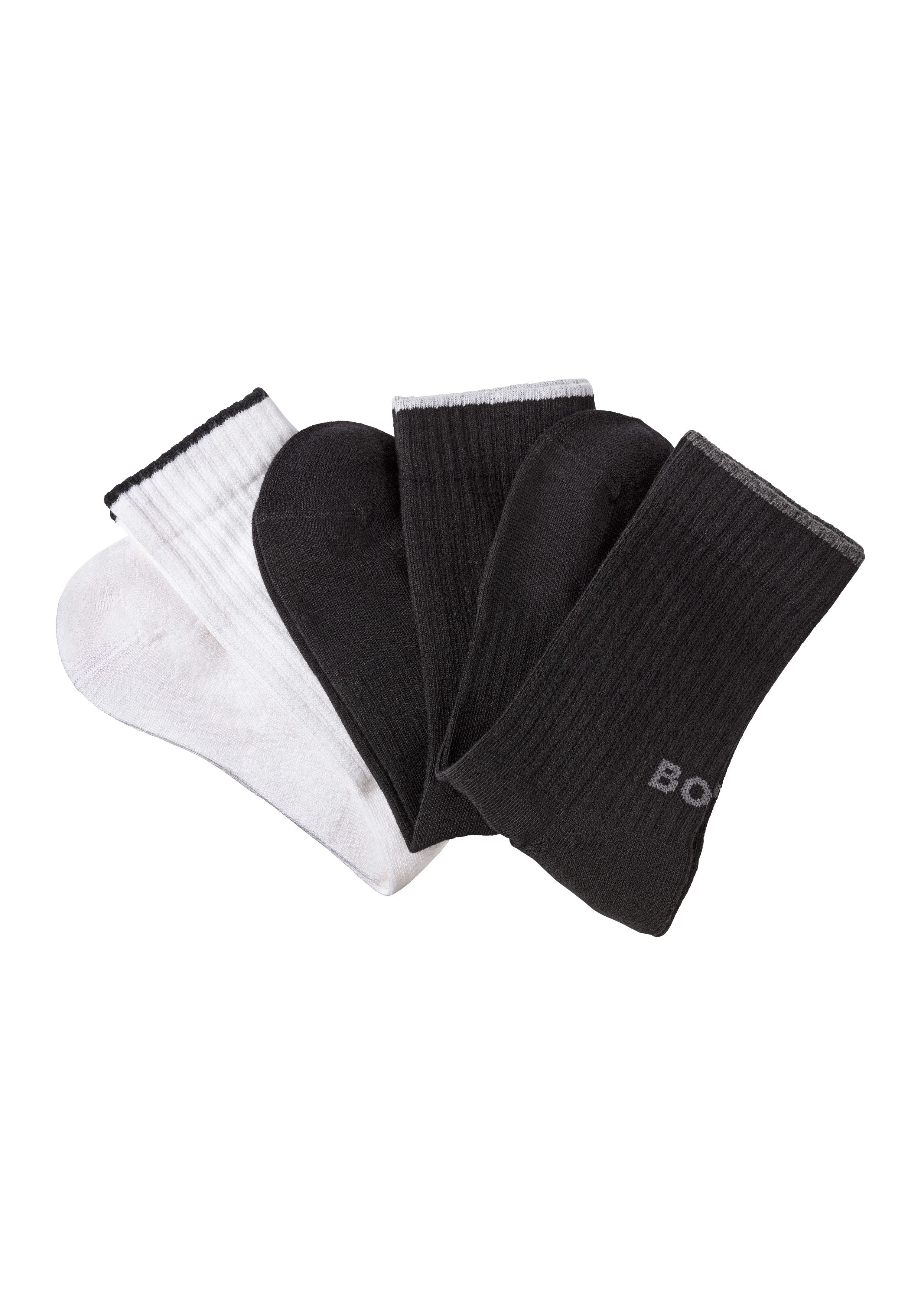 BOSS Businesssocken 3PQS Rib Logo Bam (Packung, 3-Paar) mit Kontraststreife günstig online kaufen