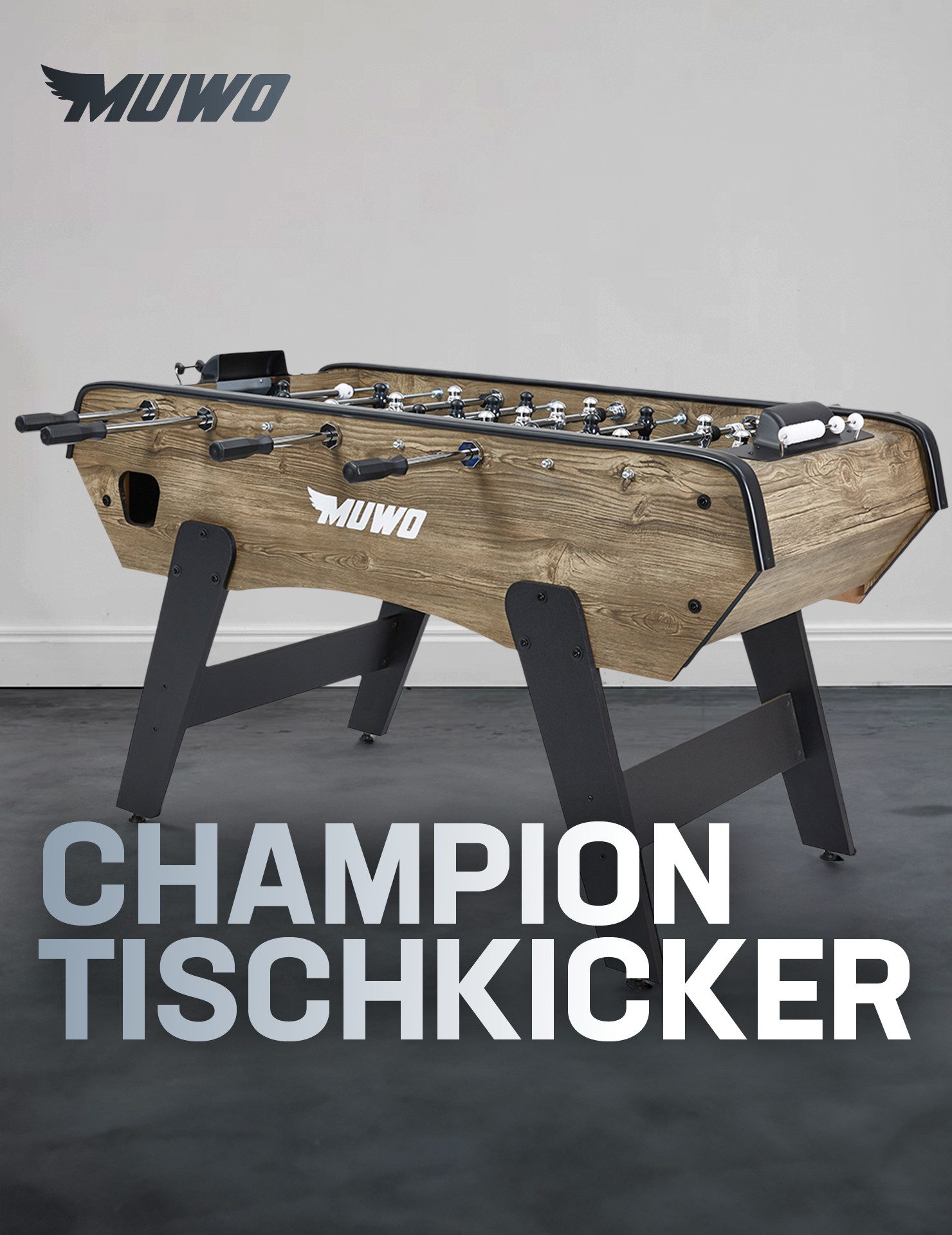 MUWO Kickertisch "Champion" 153x74x96 cm