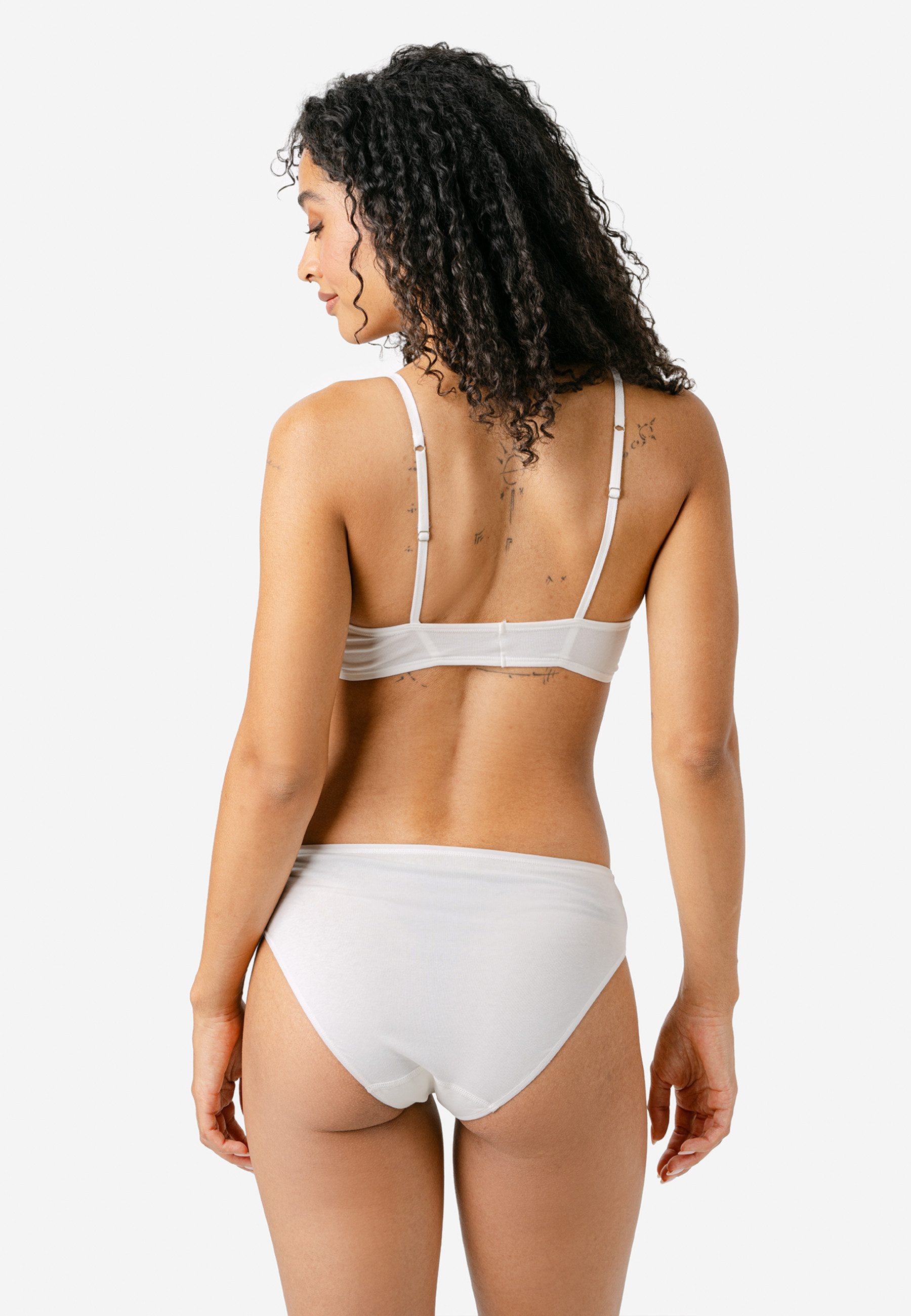 Living Crafts 2er-Pack Bio-Damen-Bustier 'TAMILLA' mit V-Ausschnitt, offwhite, Gr. M – Bild 4 von 5