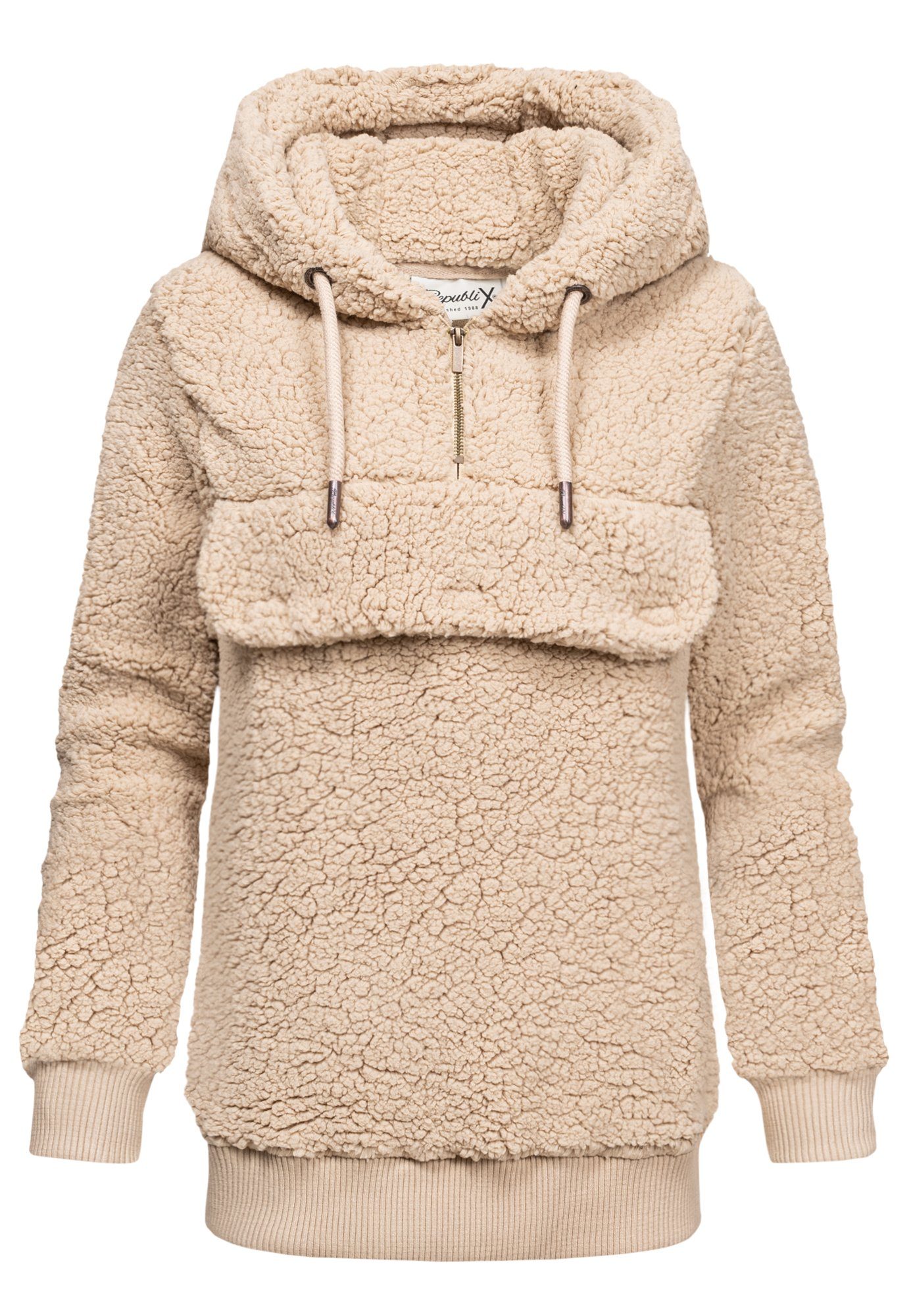 REPUBLIX Kapuzenpullover VALENTINA Damen Teddy Sweatjacke Plüsch Hoodie Pul günstig online kaufen