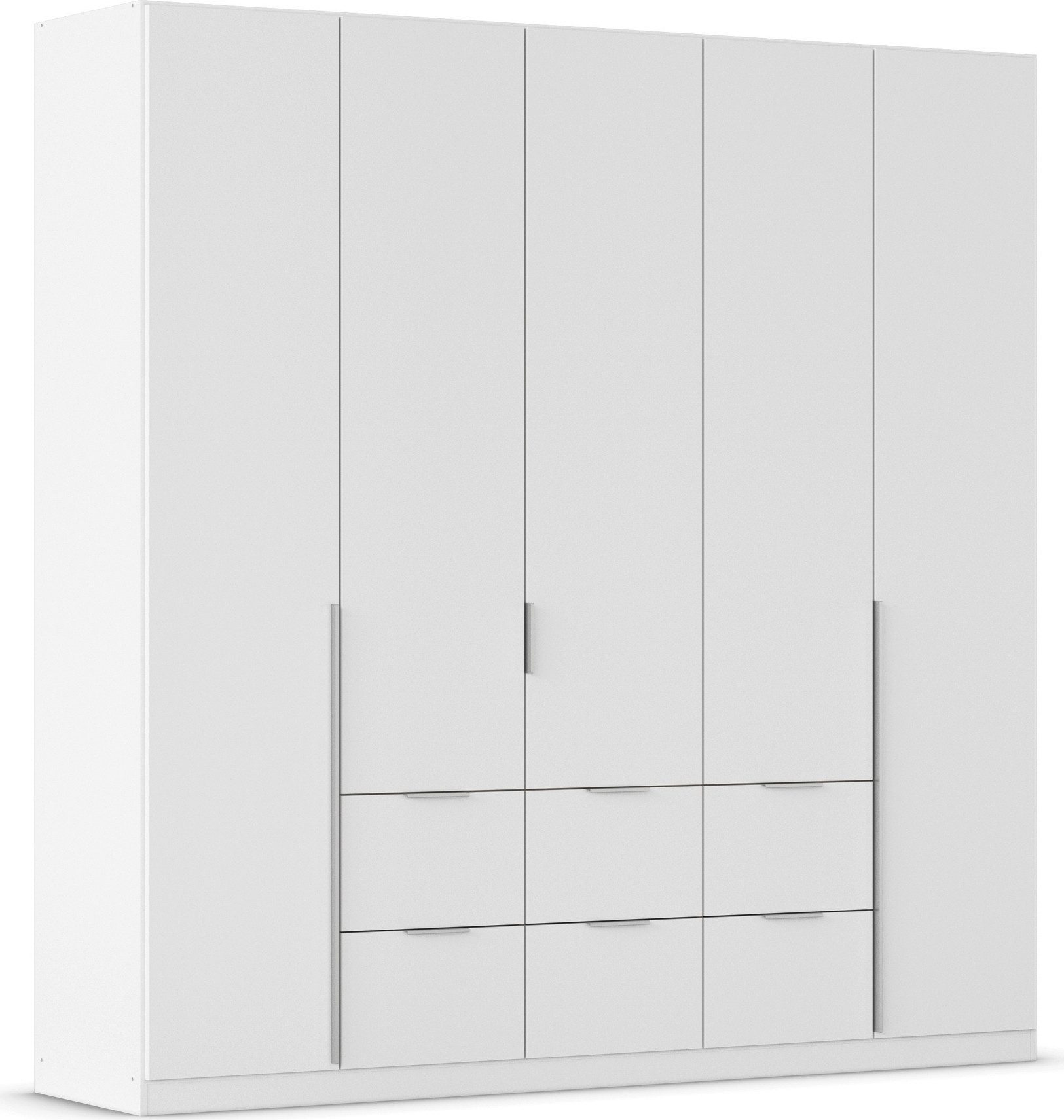 OTTO home Drehtürenschrank Kleiderschrank Schrank Garderobe AGORDO mit Dekor- oder Hochglanzfront (in zwei Griff-Farben, Breite 226 cm) mit Außenschubkästen, Serie in 7 Breiten und 2 Höhen MADE IN GERMANY