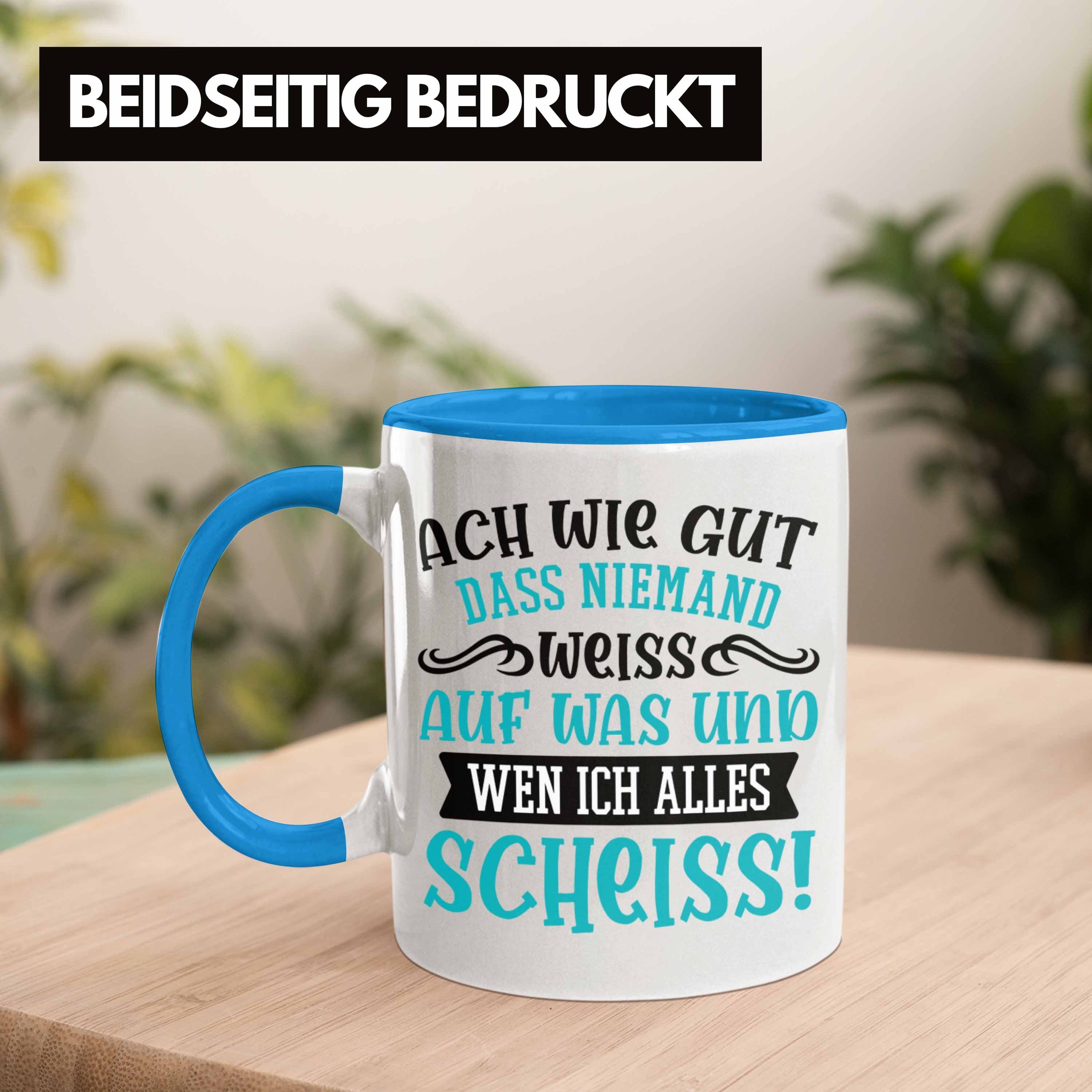 Spruch Kollegin - Weiss Ach Und Kollege Lustiger Geschenk Alles Tasse Trendation Wen Dass Geschenkidee Niemand Blau Trendation Was Tasse Auf Ich Gut Wie