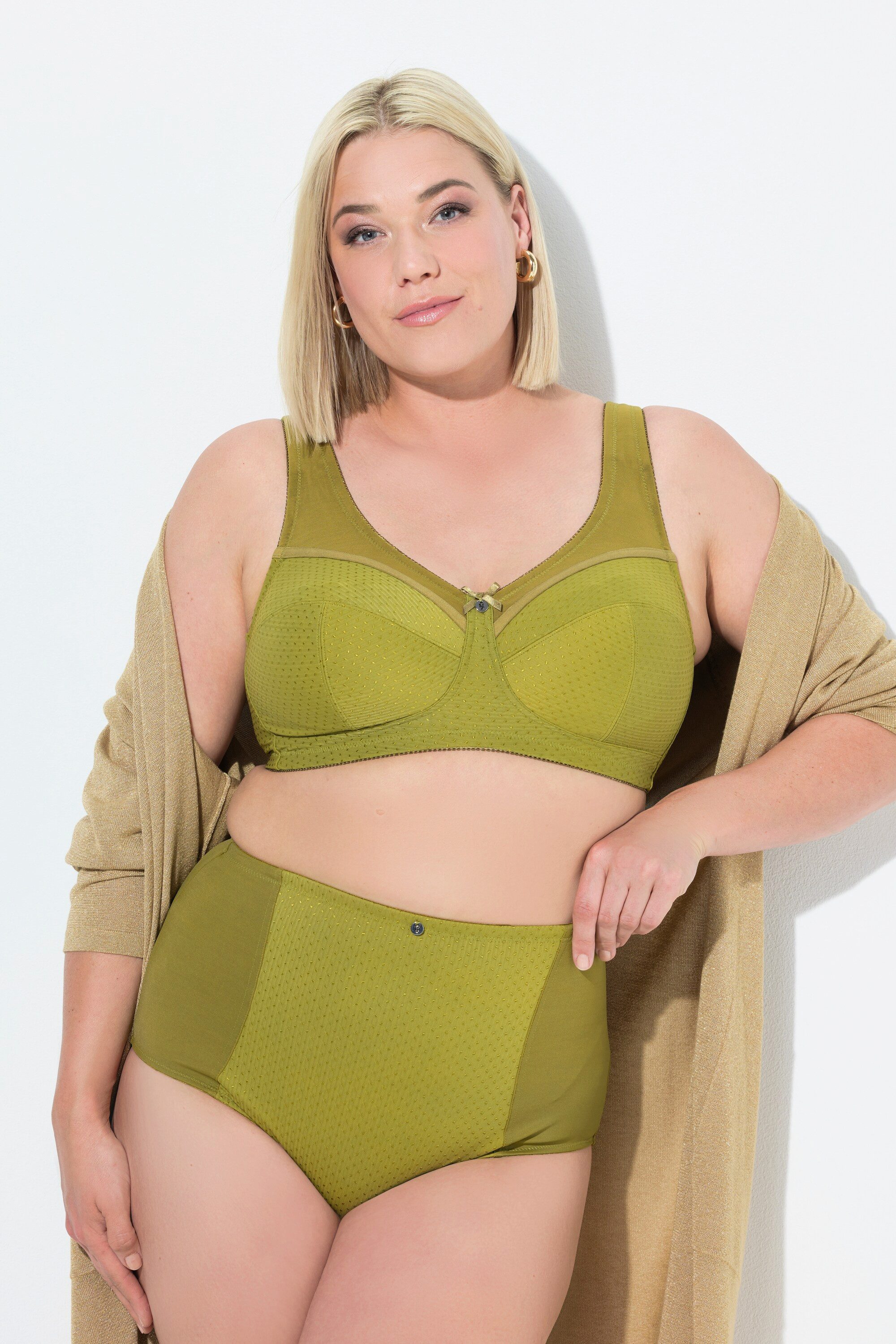 Ulla Popken Miederhose Miederhose High Waist Jacquard-Einsatz