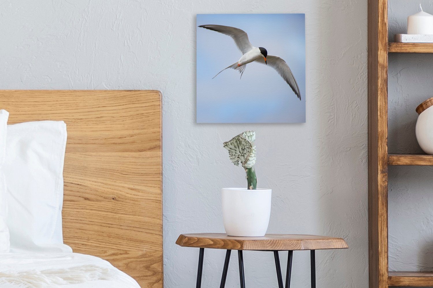 St), Himmel, blauen fliegt Leinwandbild für Bilder am Leinwand Eine Schlafzimmer (1 Wohnzimmer OneMillionCanvasses® Weißflügelseeschwalbe