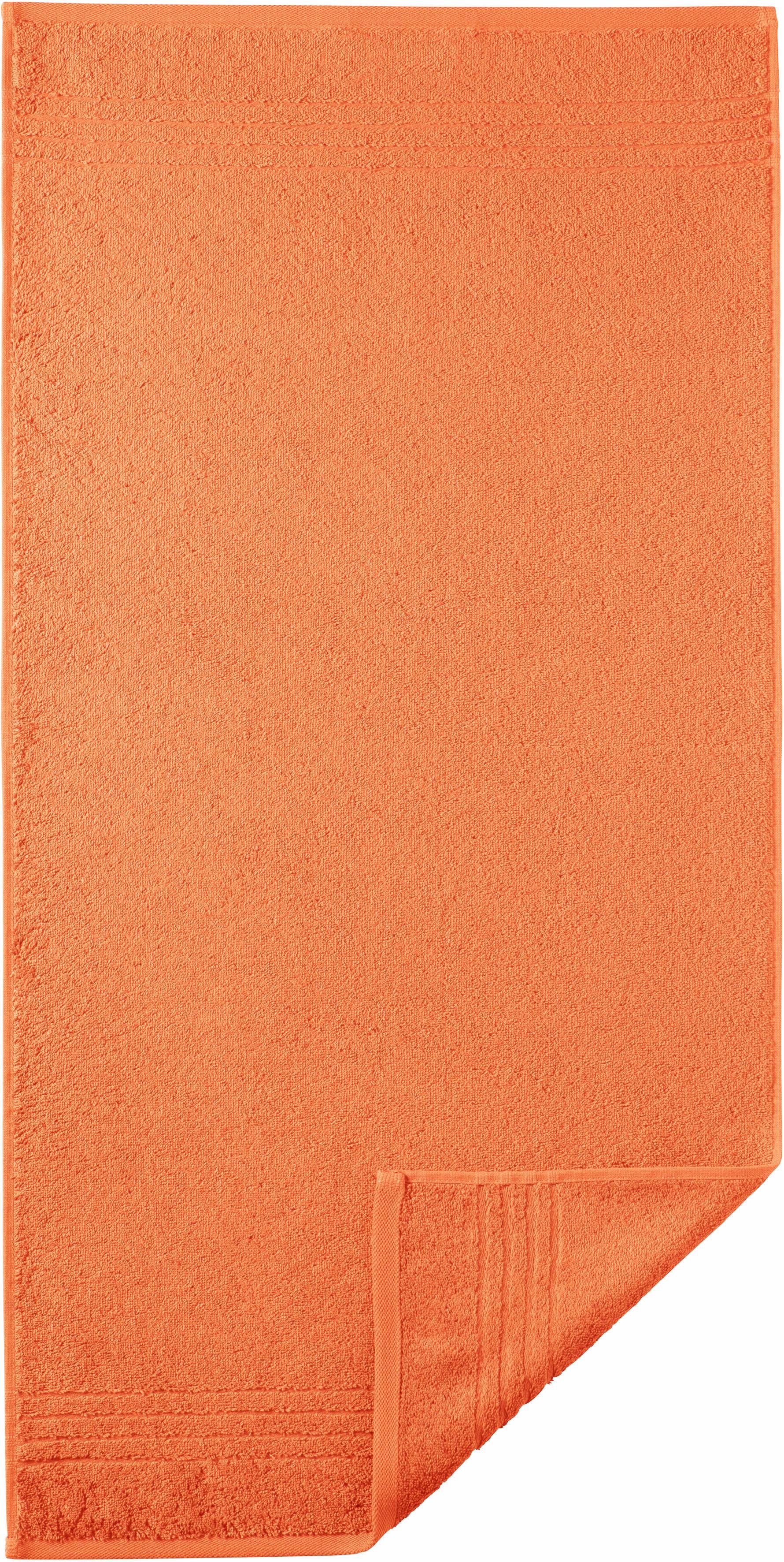 Streifenbordüre, Badetücher Uni-Programm Baumwolle (1-St), Walkfrottee reine mit Egeria Madison, orange