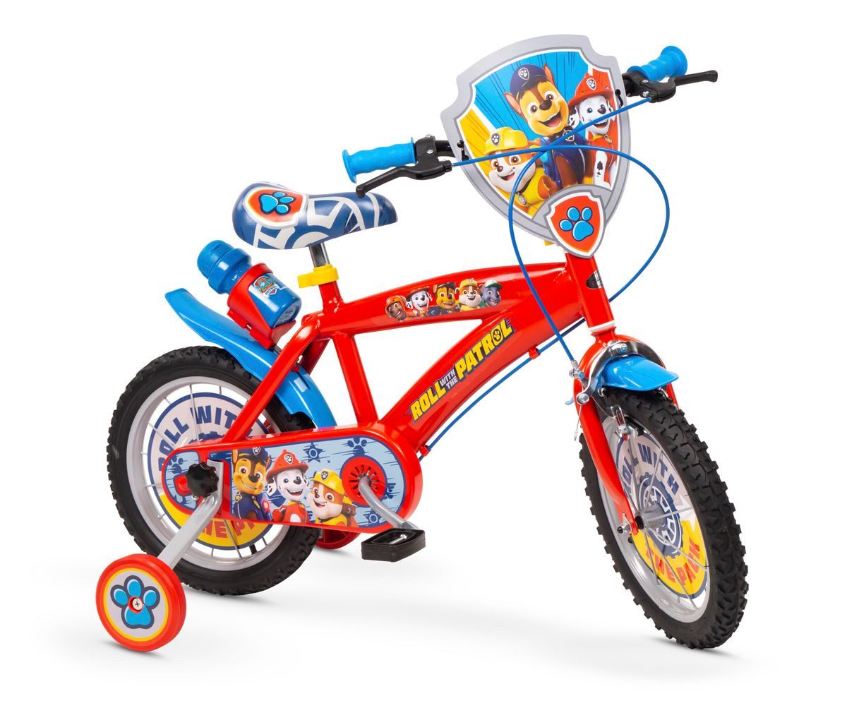 Toimsa Bikes Kinderfahrrad 14 Zoll Kinder Jungen Fahrrad Rad Bike Paw Patrol Blau Rot Toimsa, 1 Gang, Stützräder, Trinkflasche