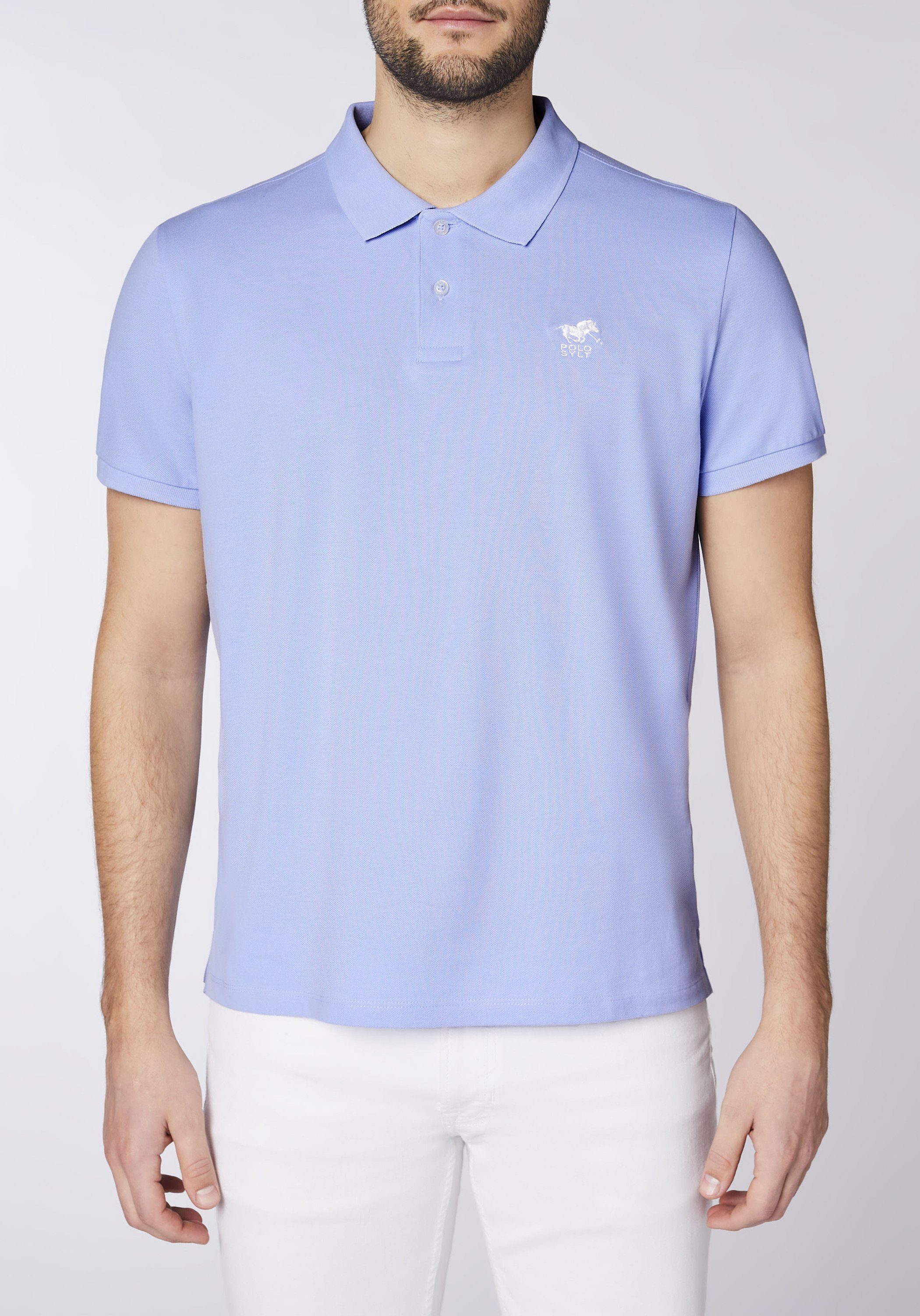 Polo Sylt Brunnera Logo-Stitching Poloshirt Blue mit 16-3922