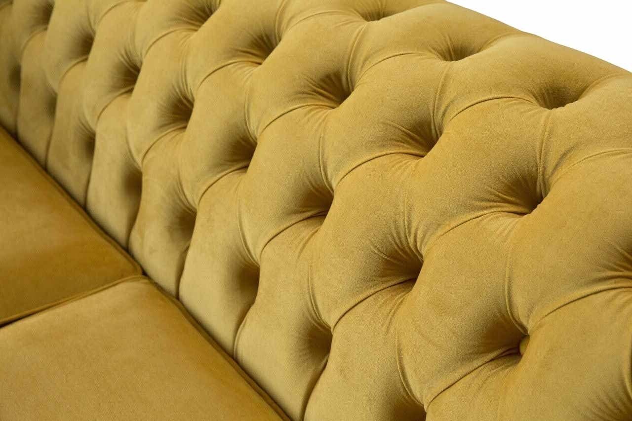 JVmoebel Sofa Chesterfield Luxus Sofa Stoff Couch, Design In 3 Sofas Dreisitzer Europe Sitzer Made
