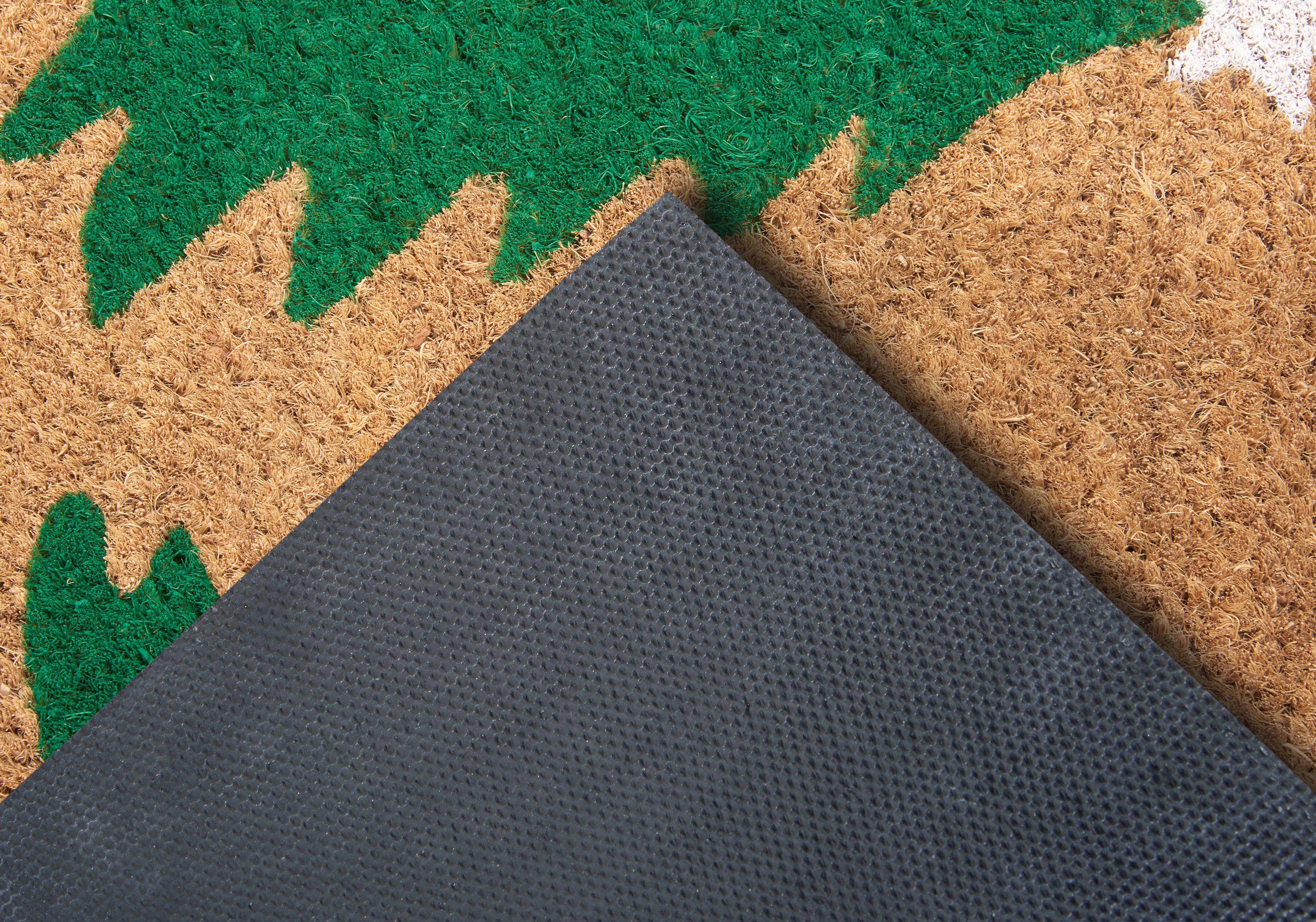 HANSE Home Fußmatte Mix Mats Kokos Decorated Pine Trees, Türmatte, rechteckig, Höhe: 15 mm, Weihnachten, Schmutzfangmatte, Outdoor, Rutschfest, Innen, Kokosmatte