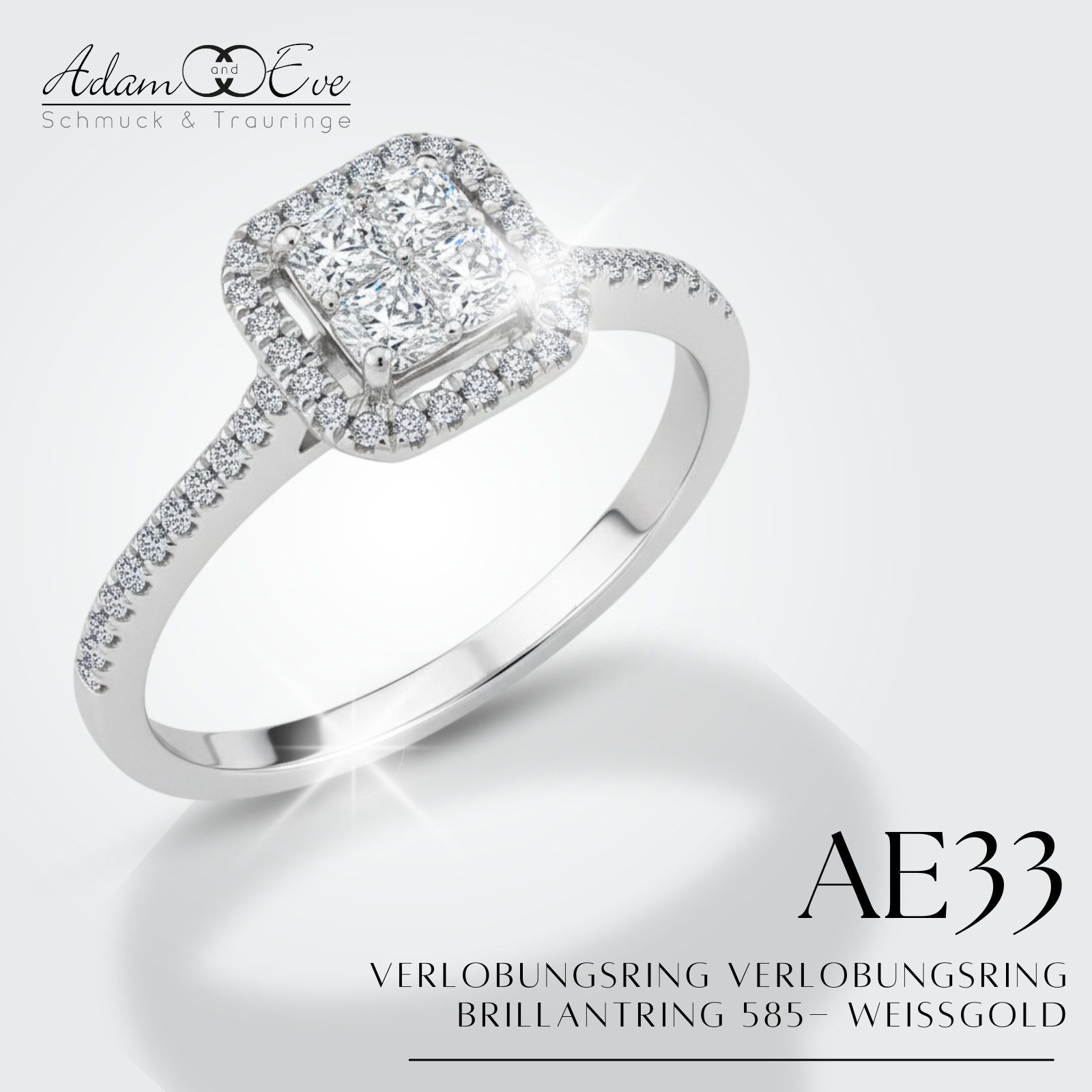Adam & Eve Diamantring Goldring 585/- Gold "AE33W" Weißgold mit 53 Diamante günstig online kaufen