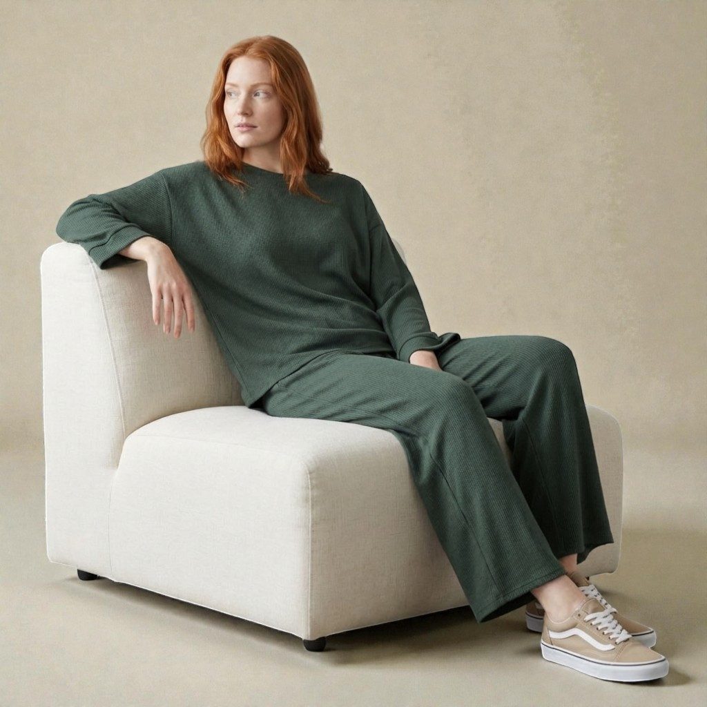 OriginalYou Hausanzug Freizeit Anzug Damen Feinstrick Set super leichtes Feinstrickgewebe