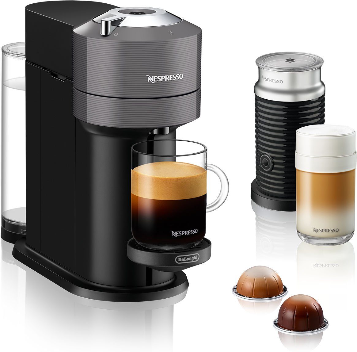 Nespresso Kapselmaschine Vertuo Next Bundle ENV 120.GYAE von DeLonghi, Dark  Grey, inkl. Aeroccino Milchaufschäumer, Willkommenspaket mit 12 Kapseln  online kaufen | OTTO