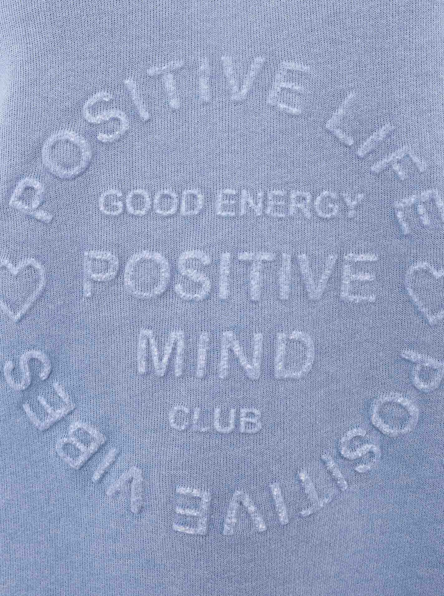 Zwillingsherz Sweatshirt „Positive Mind Neon Kante” mit Kontrastnaht, V-Neck, washed out Optik, langarm – Bild 5 von 5