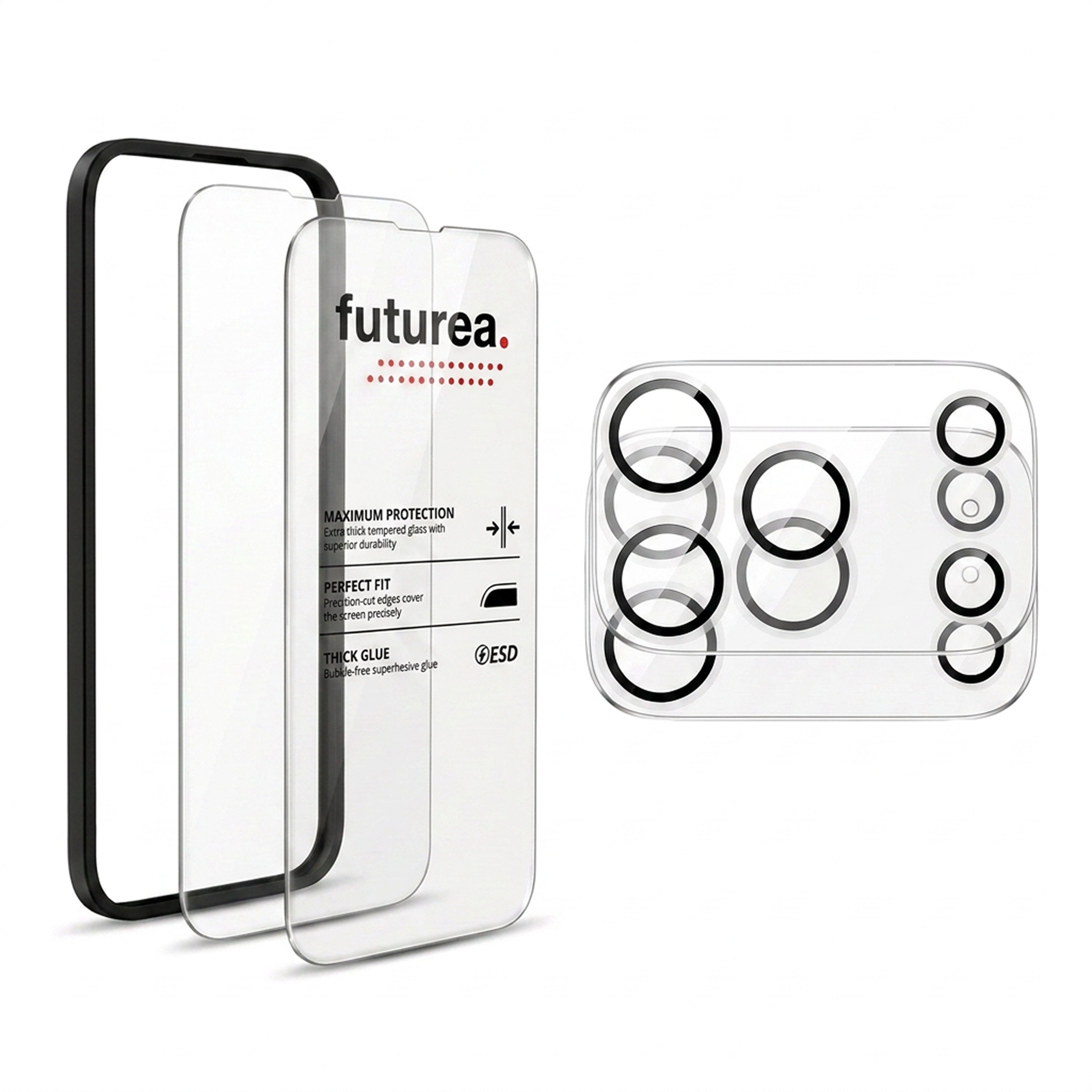 Futurea Displayschutzglas 2er Pack Schutzfolie 9H Panzerglas mit Kameraschutz für iPhone 18 Pro, 2er Vorteilsset, 2 Stück, Anti-Fingerabdruck, Ultraklar mit 9H Härtegrad