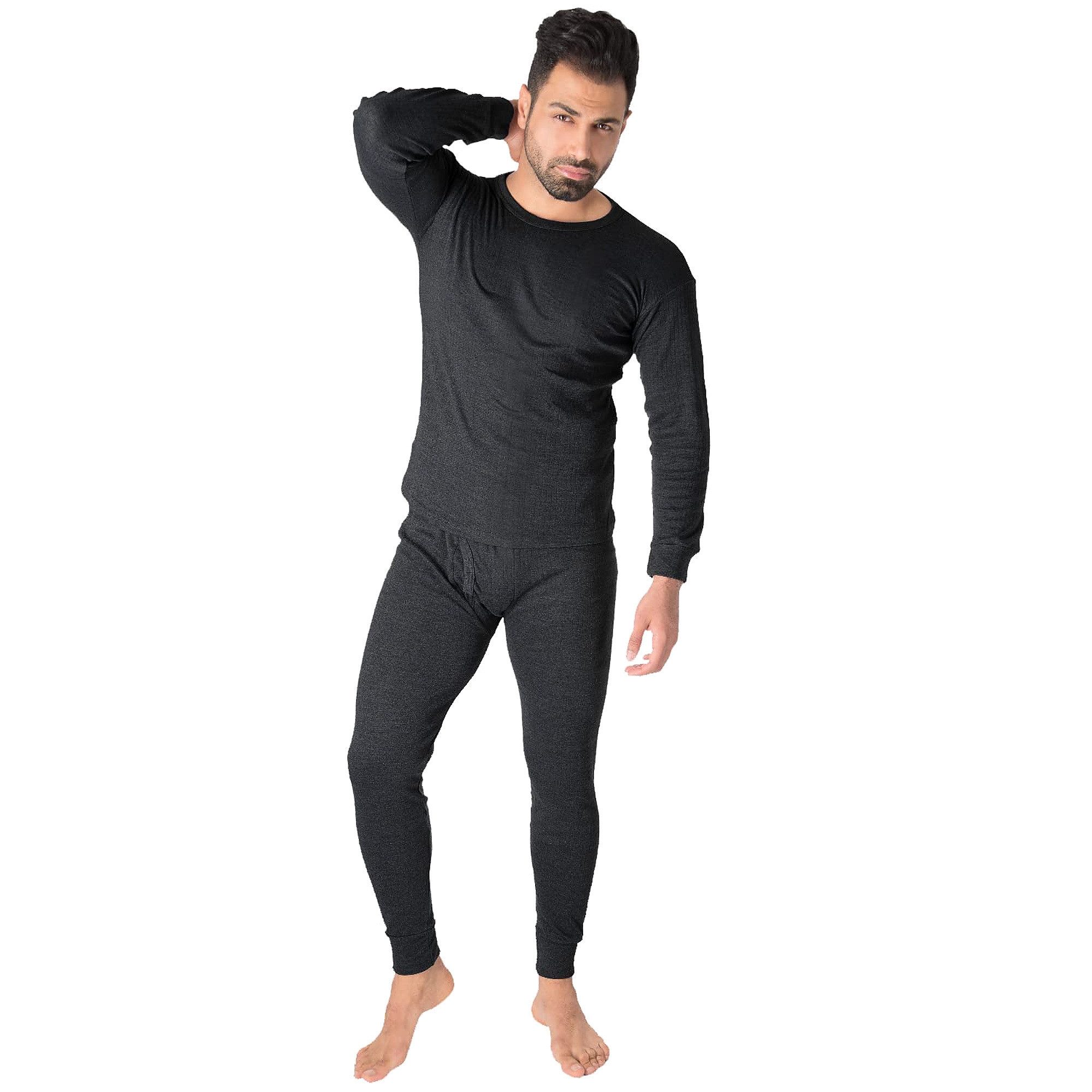 Black Snake Thermounterwäsche-Set für Herren aus Rippstrick mit Innenfleece und Eingriff, Thermowäsche, 2-St., Skiunterwäsche und Arbeitsunterwäsche für Baustelle, Hof und die Piste