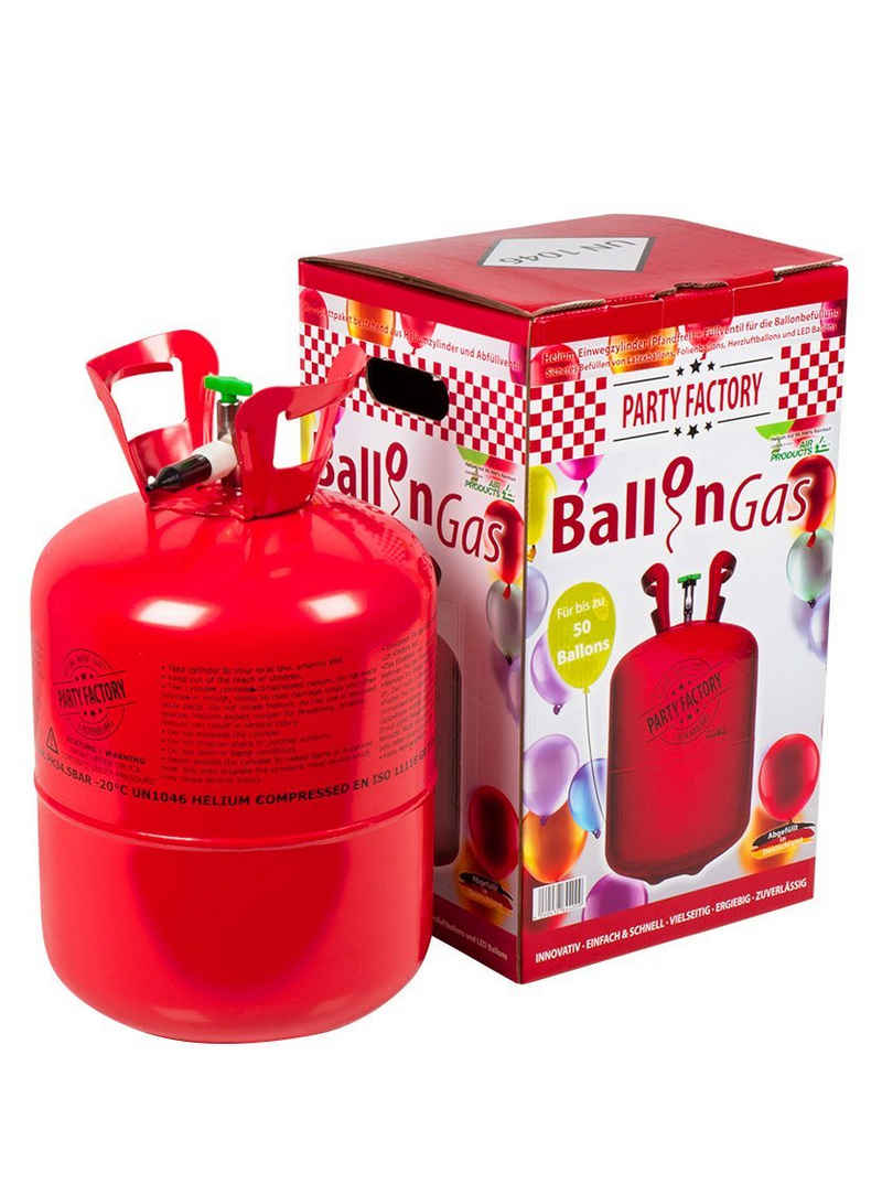 Boland Luftballon Party Ballongas - Helium Gas für 50 Luftballons, Zur Befüllung von Latex- und Folienballons