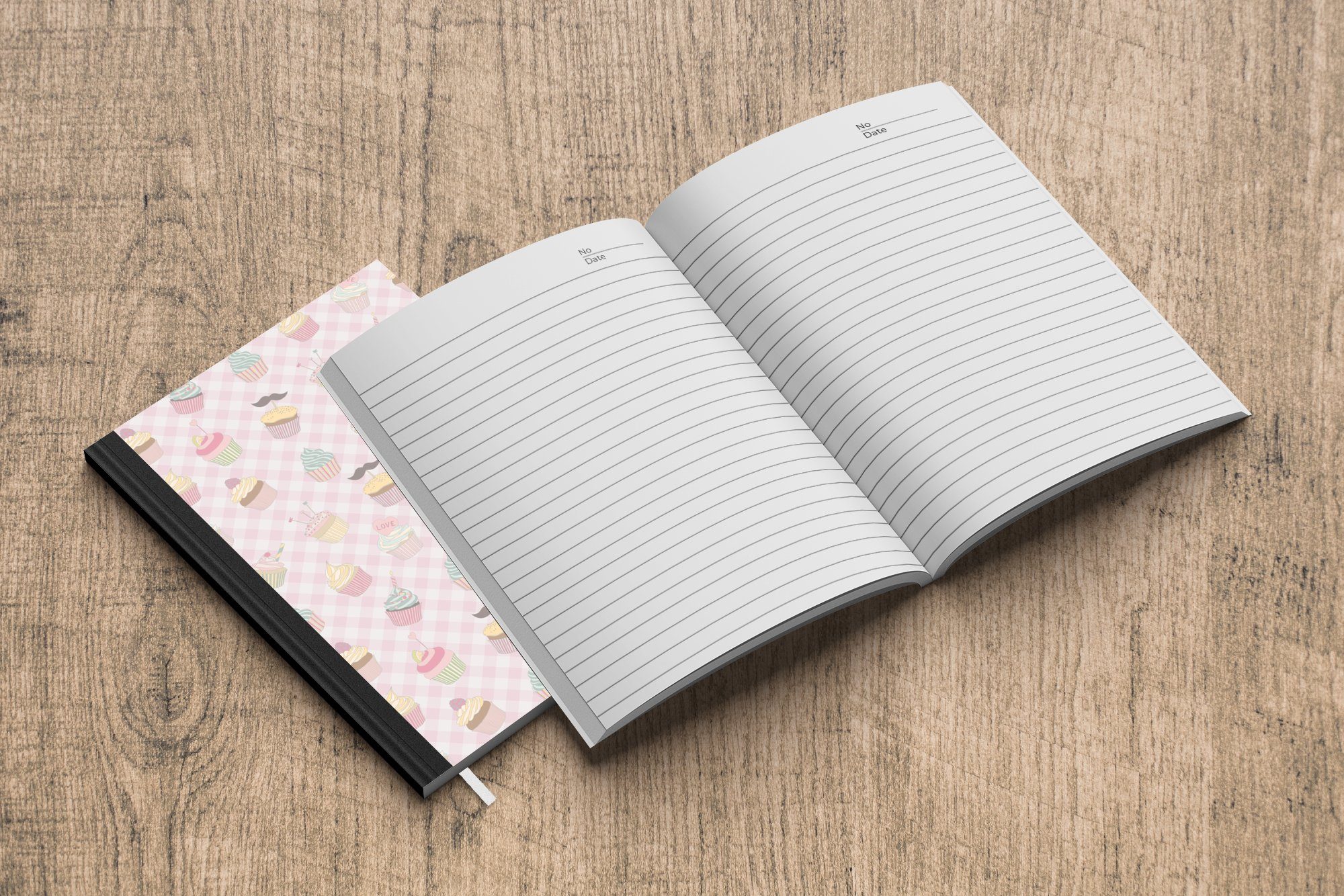 MuchoWow Notizbuch Cupcakes - Valentinstag Tagebuch, Journal, Design, Merkzettel, - Seiten, A5, Liebe Haushaltsbuch 98 - Notizheft