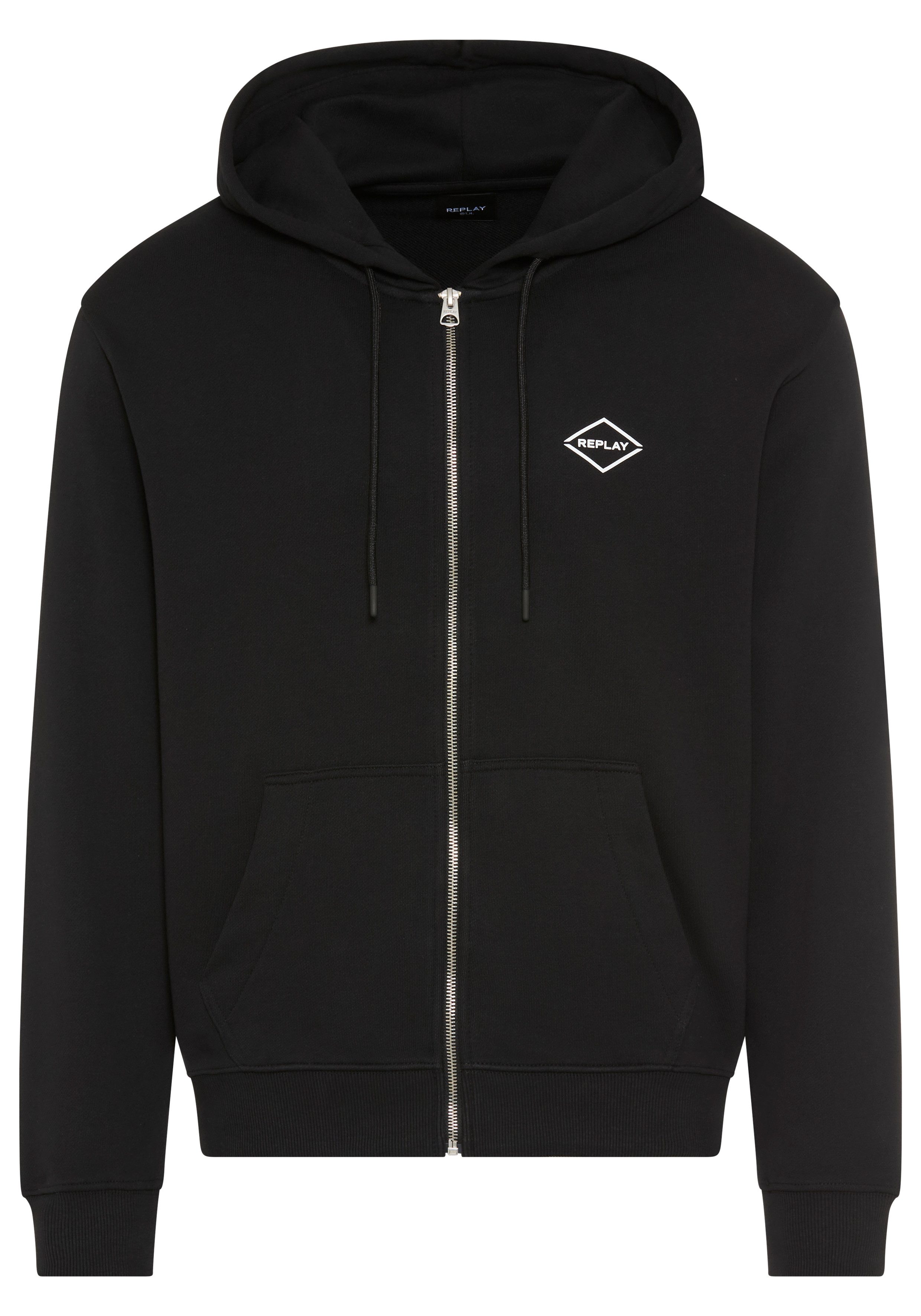 Replay Kapuzensweatjacke aus Baumwolle, Regular Fit