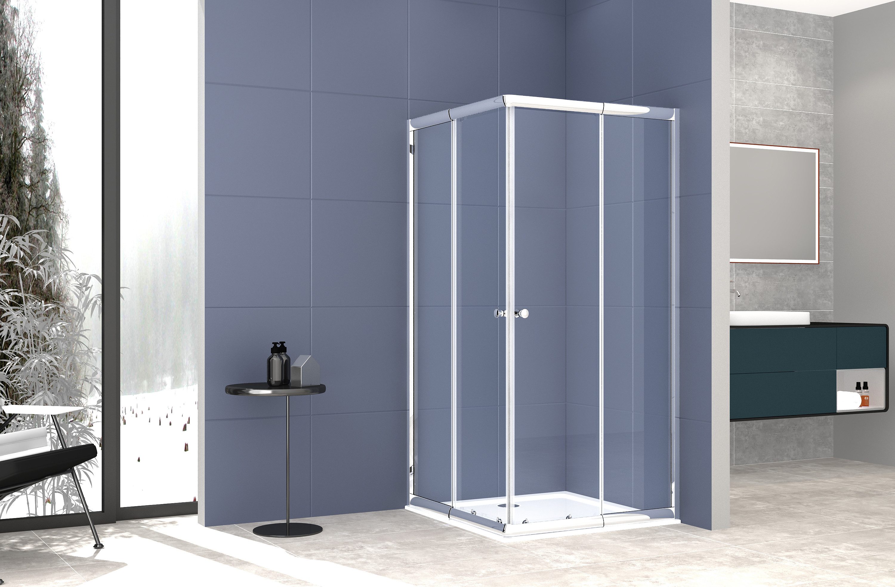 welltime Eckdusche Trento Plus, BxT: 90x90 cm, Sicherheitsglas, Anti-Kalk-V günstig online kaufen