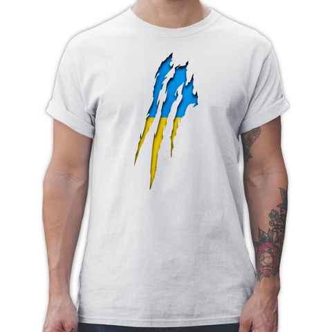 Shirtracer T-Shirt Ukraine Krallenspuren Länder Wappen