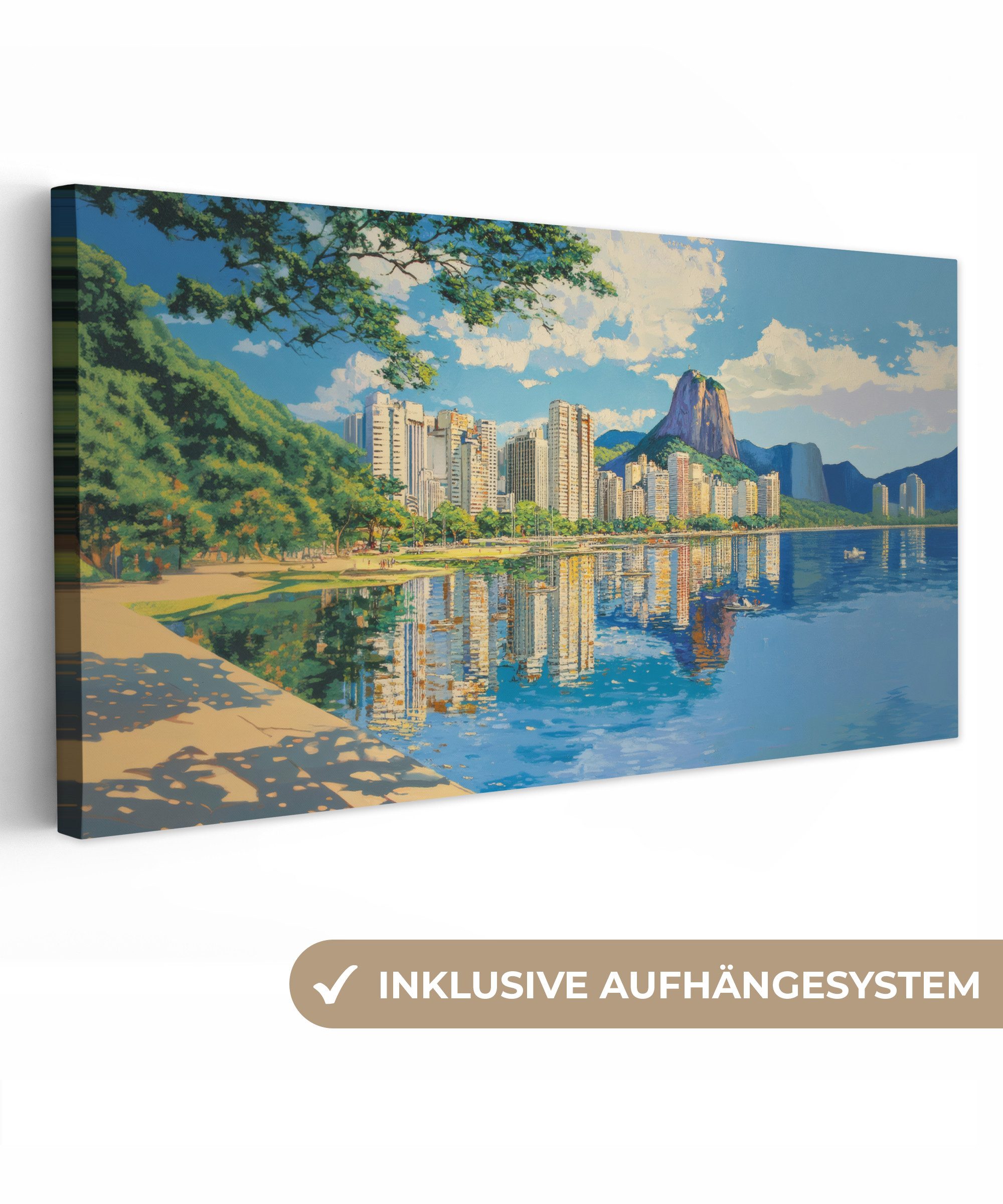 OneMillionCanvasses® Leinwandbild Panorama Berg - Skyline günstig online kaufen