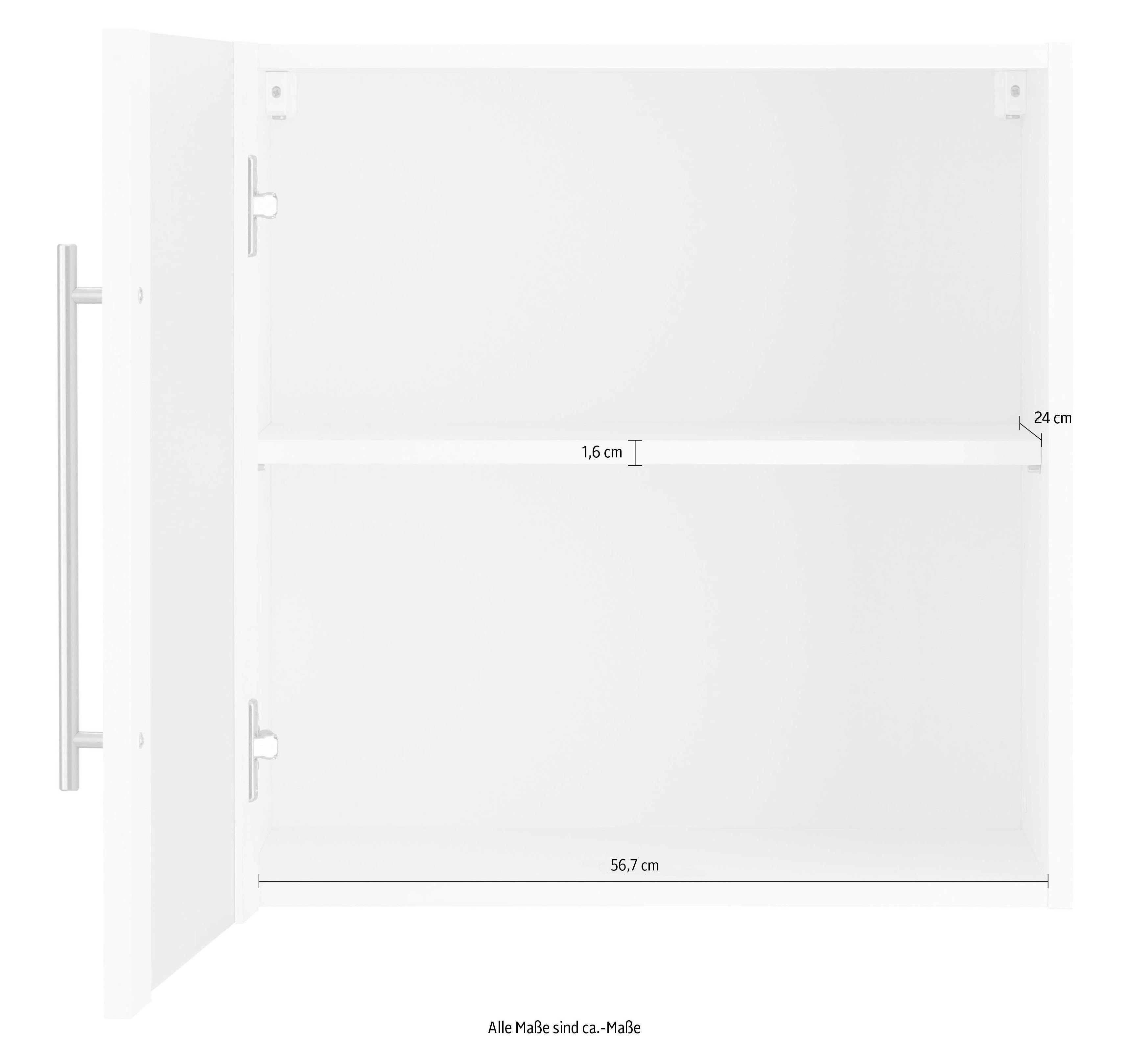 wiho Küchen Glashängeschrank anthrazit/anthrazit Anthrazit mit | Front Unna Glaseinsatz