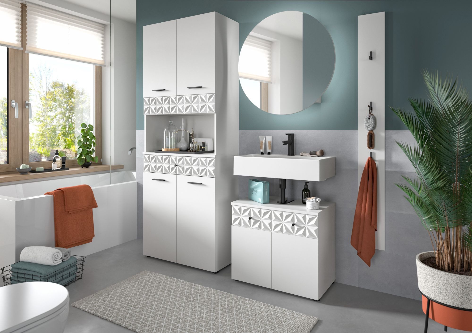 xonox.home Garderobenpaneel, Weiß Melamin Modern 16x150x6 cm