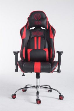 TPFLiving Gaming-Stuhl Limitless-2 mit bequemer Rückenlehne - höhenverstellbar - 360° drehbar (Schreibtischstuhl, Drehstuhl, Gamingstuhl, Racingstuhl, Chefsessel), Gestell: Metall chrom - Sitzfläche: Kunstleder schwarz/rot