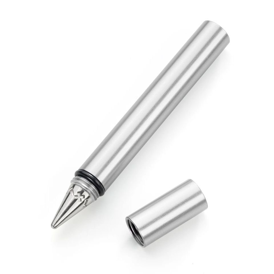 Axel Weinbrecht Bleistift Beta Pocket Pen: Original Inkless Pen, Schreiben mit Metall, Taschenstift mit Schraubverschluss Silber