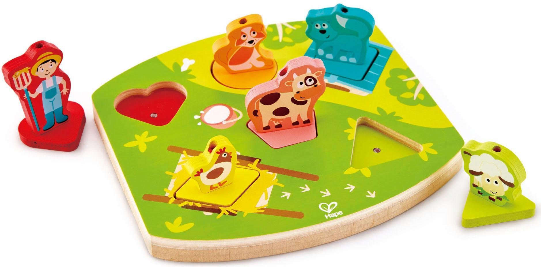 Hape Puzzle Bauernhof-Geräusche-Puzzle, 6 Puzzleteile