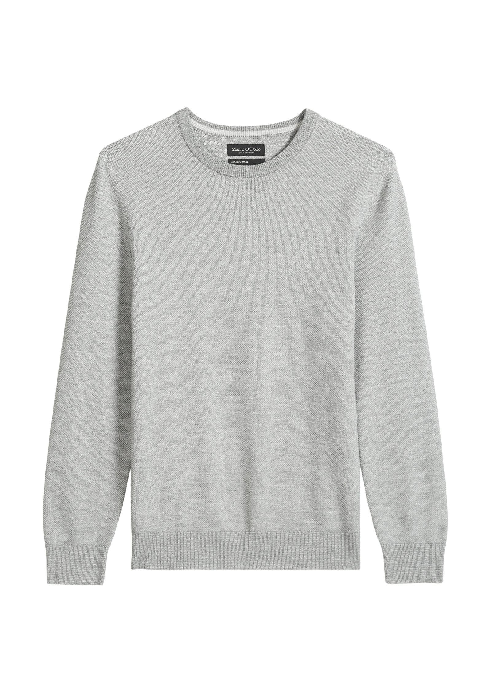 Marc O'Polo Rundhalspullover aus Bio-Baumwoll-Piqué günstig online kaufen