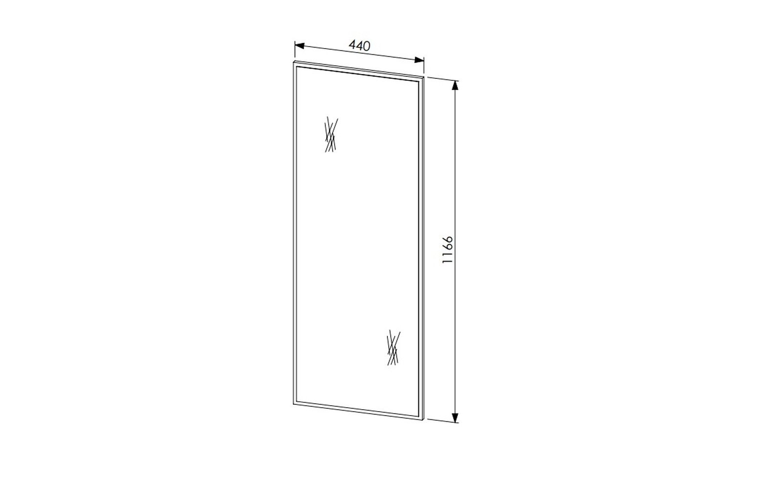 freiraum Garderobenspiegel Bari, in Schilfgrün matt, Spannplatte - 44x117x2cm (BxHxT)