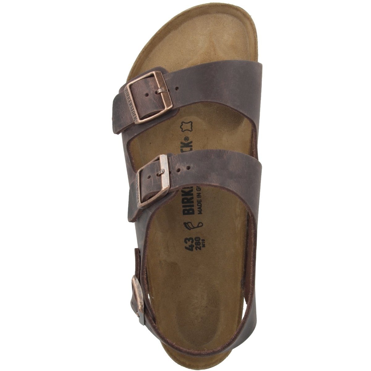 Birkenstock Milano Geöltes Nubukleder Normal Unisex Erwachsene Sandale Sandaletten, Sommerschuhe, Badeschuhe, Riemchen, Schlappen