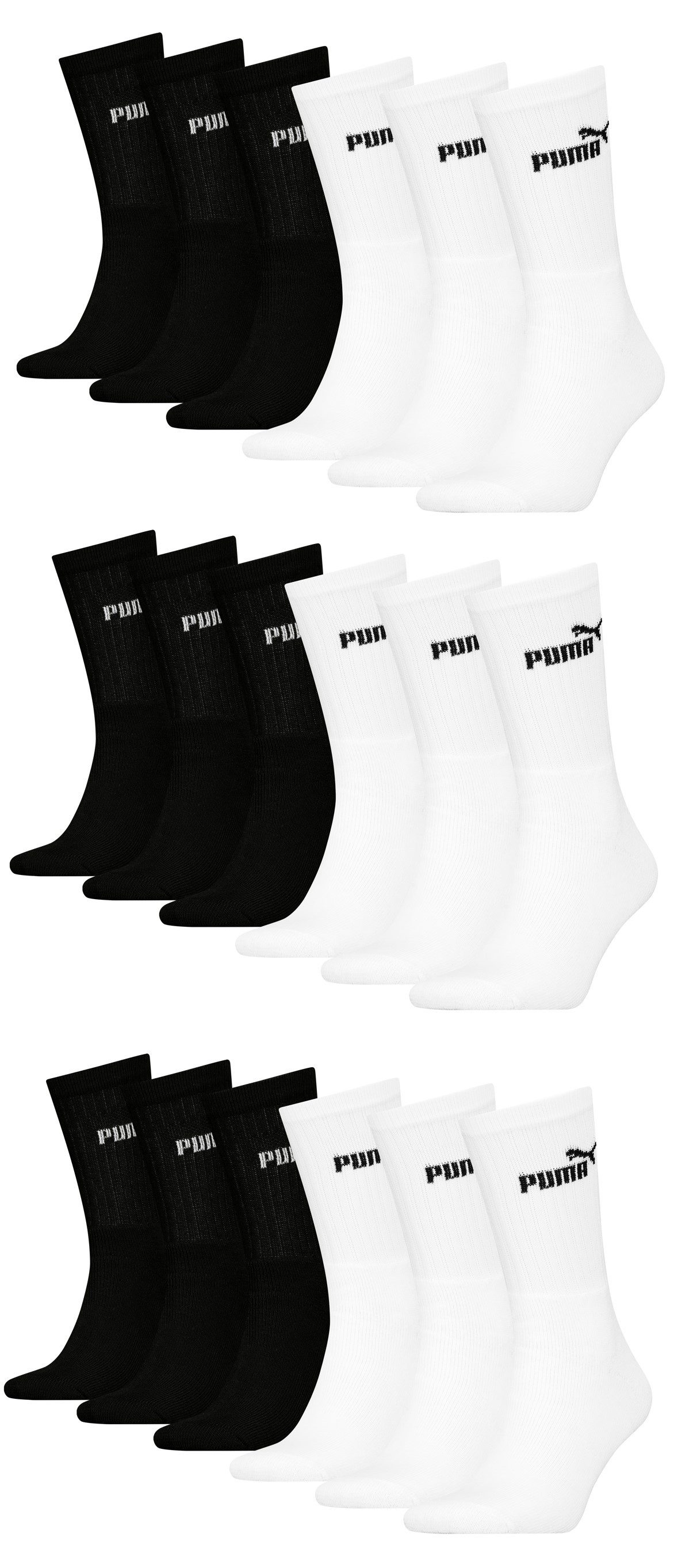 Sportsocken PUMA Unisex Crew Tennissocken Sportsocken Socken Damen Herren 18 Paar