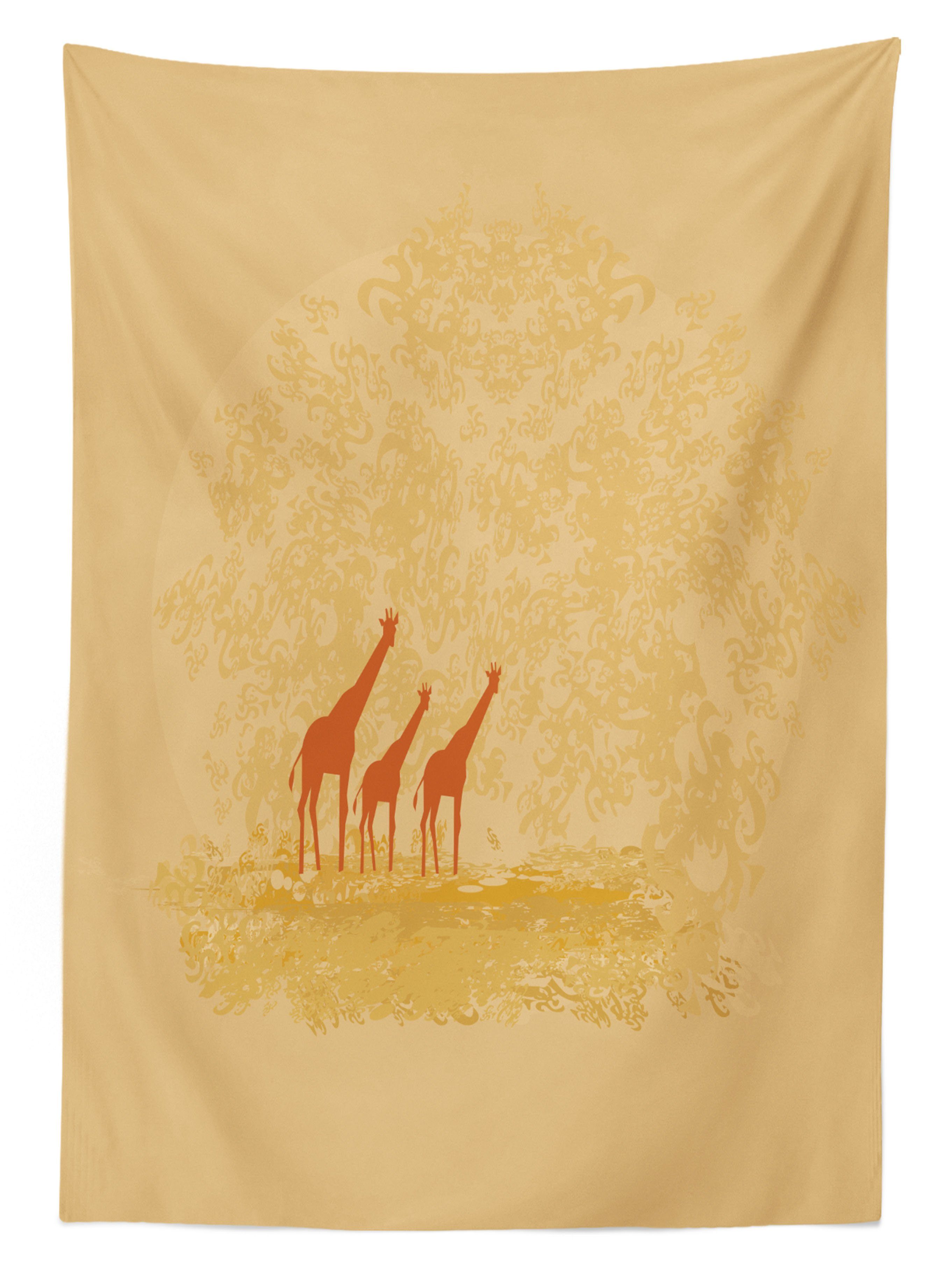 Abakuhaus Tischdecke Retro Klare geeignet Außen Farben, Giraffen Safari den Für Retro Waschbar Farbfest Bereich