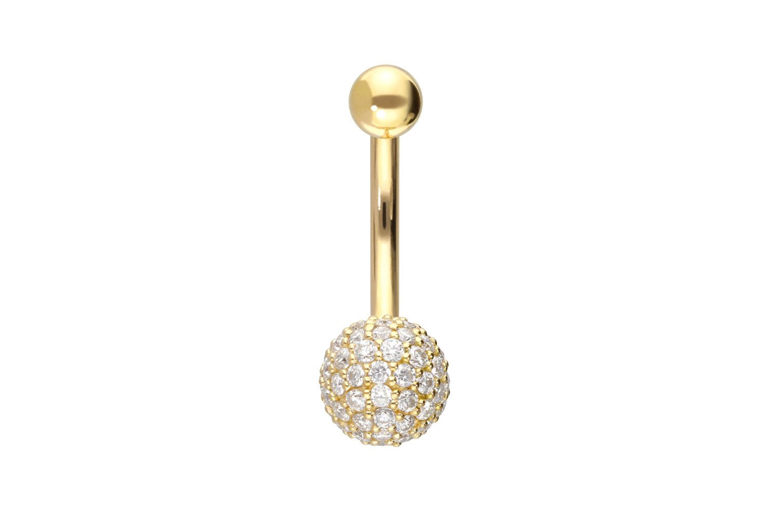 PIERCINGLINE Bauchnabelpiercing 18 Karat Gold Bananabell MULTI-MOISSANIT (Bananabells, 1-tlg)