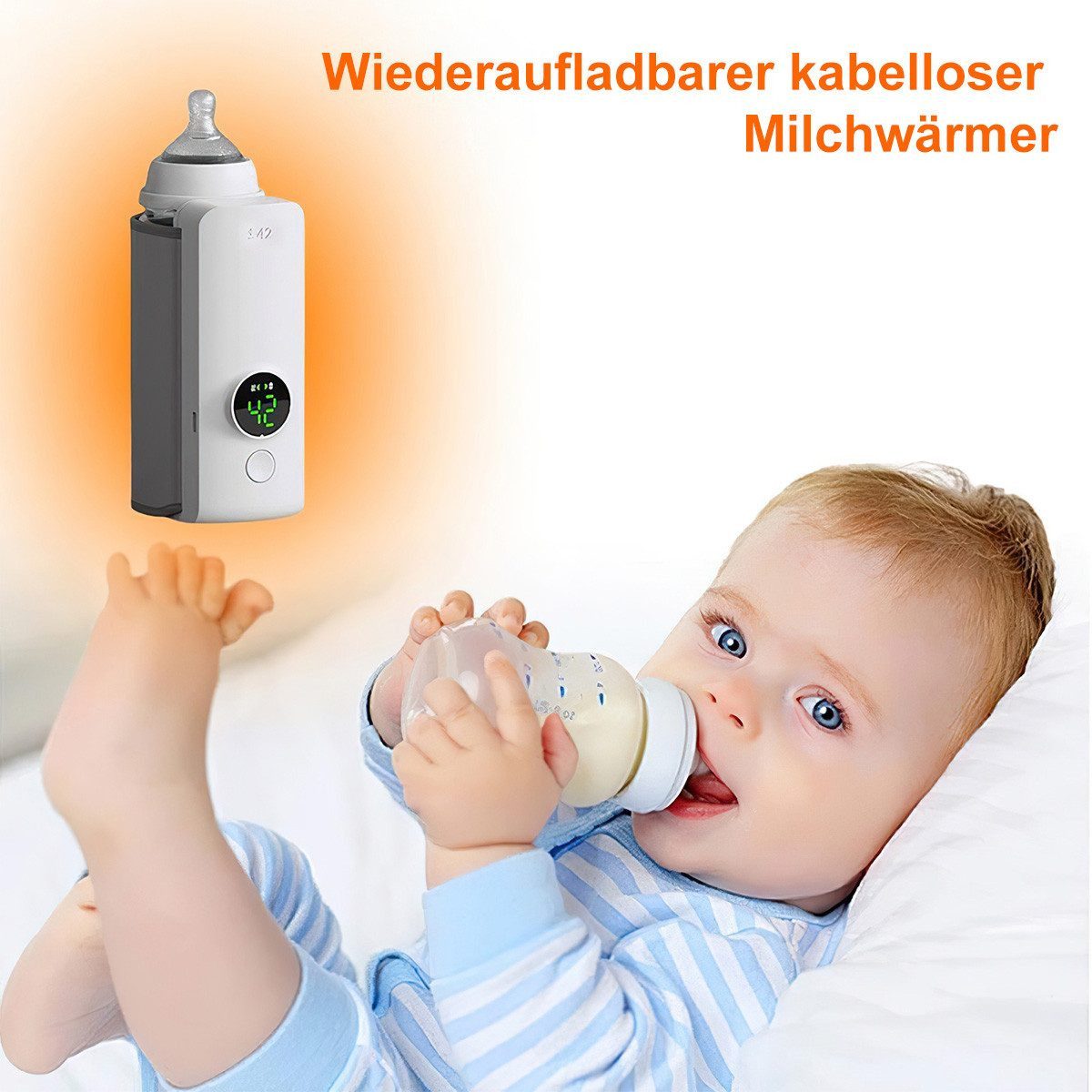 Novzep Babyflaschenwärmer Flaschenwärmer für Babyflaschen – wiederaufladbar & mobil