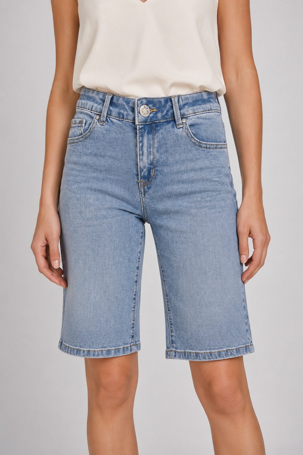 Buena Vista Shorts Italy-Short stretch denim - Jeansshorts mit Druck - Bermuda Damen
