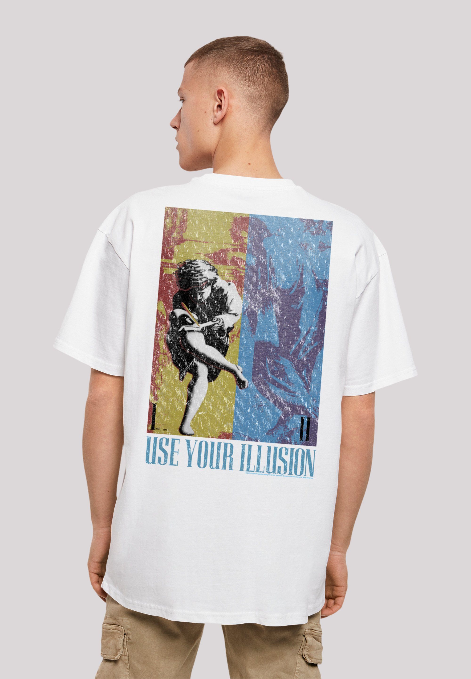 F4NT4STIC T-Shirt Guns 'n' Roses Music Double Illusion Musik, Band, Logo weiß