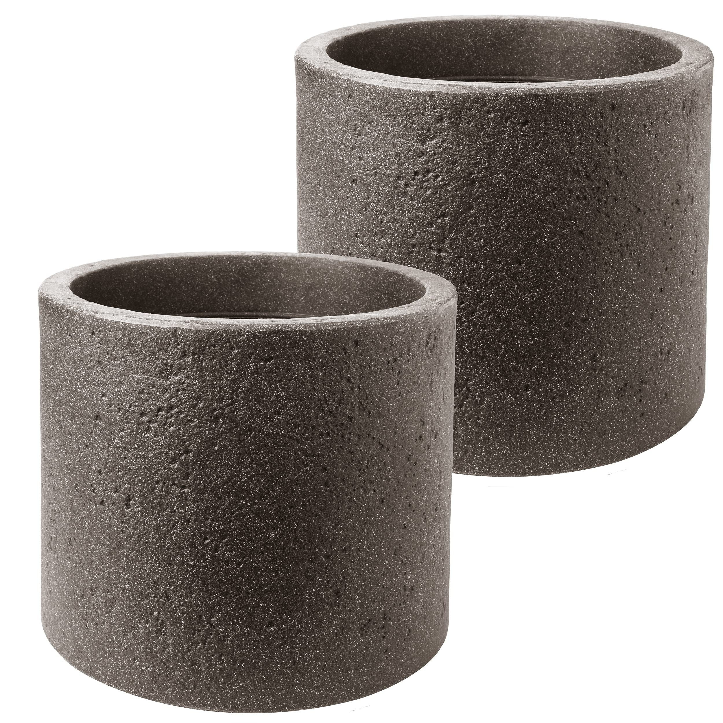 Centi Pflanzkübel Großer Pflanzkübel Granitoptik anthrazit (2er-Set)